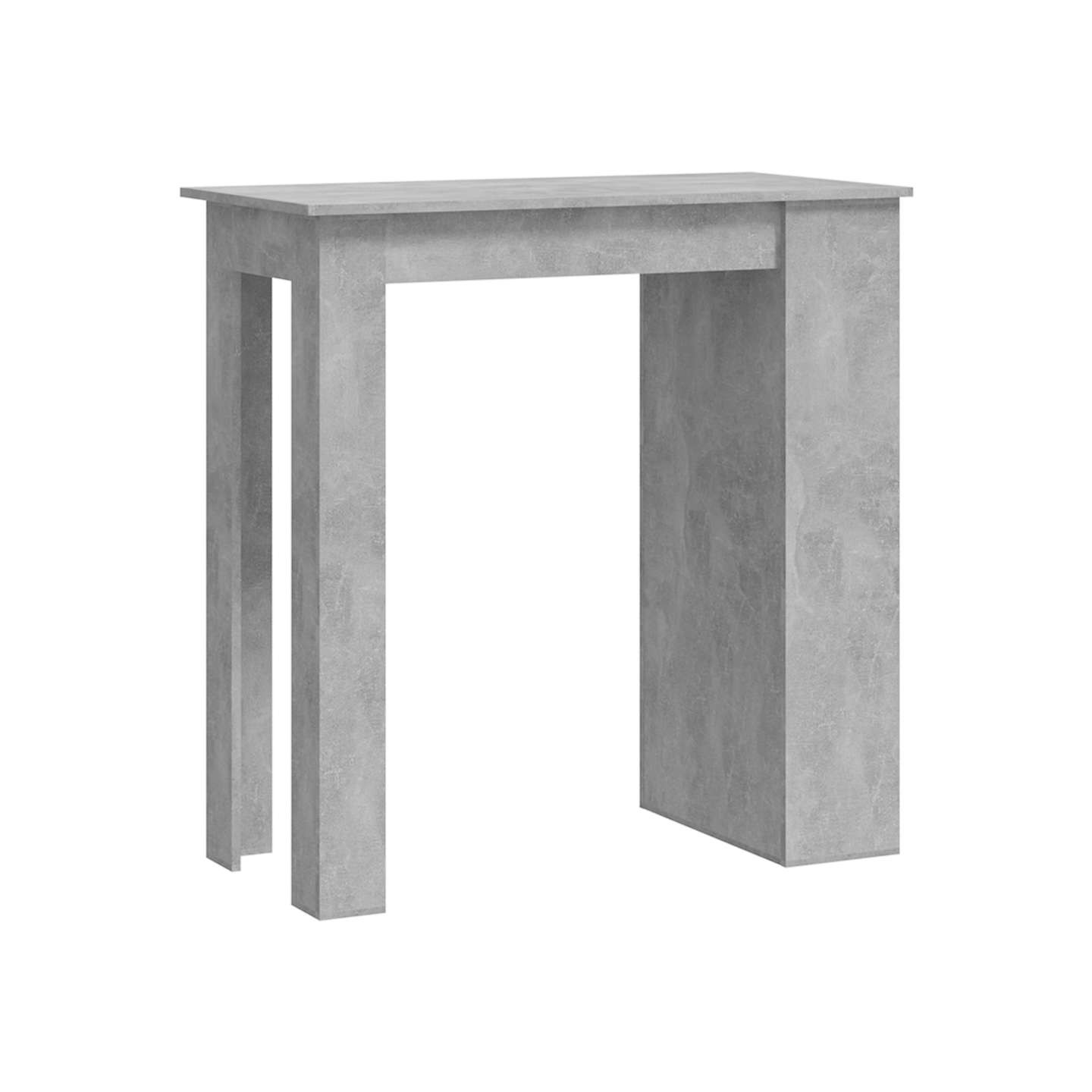 Table de bar à étagère de rangement Gris béton 102x50x103,5 cm