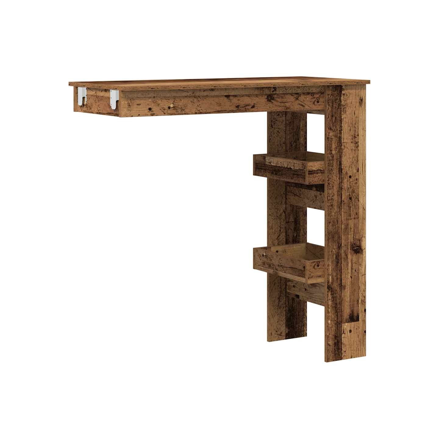 Table bar mural vieux bois 102x45x103,5 cm bois d'ingénierie