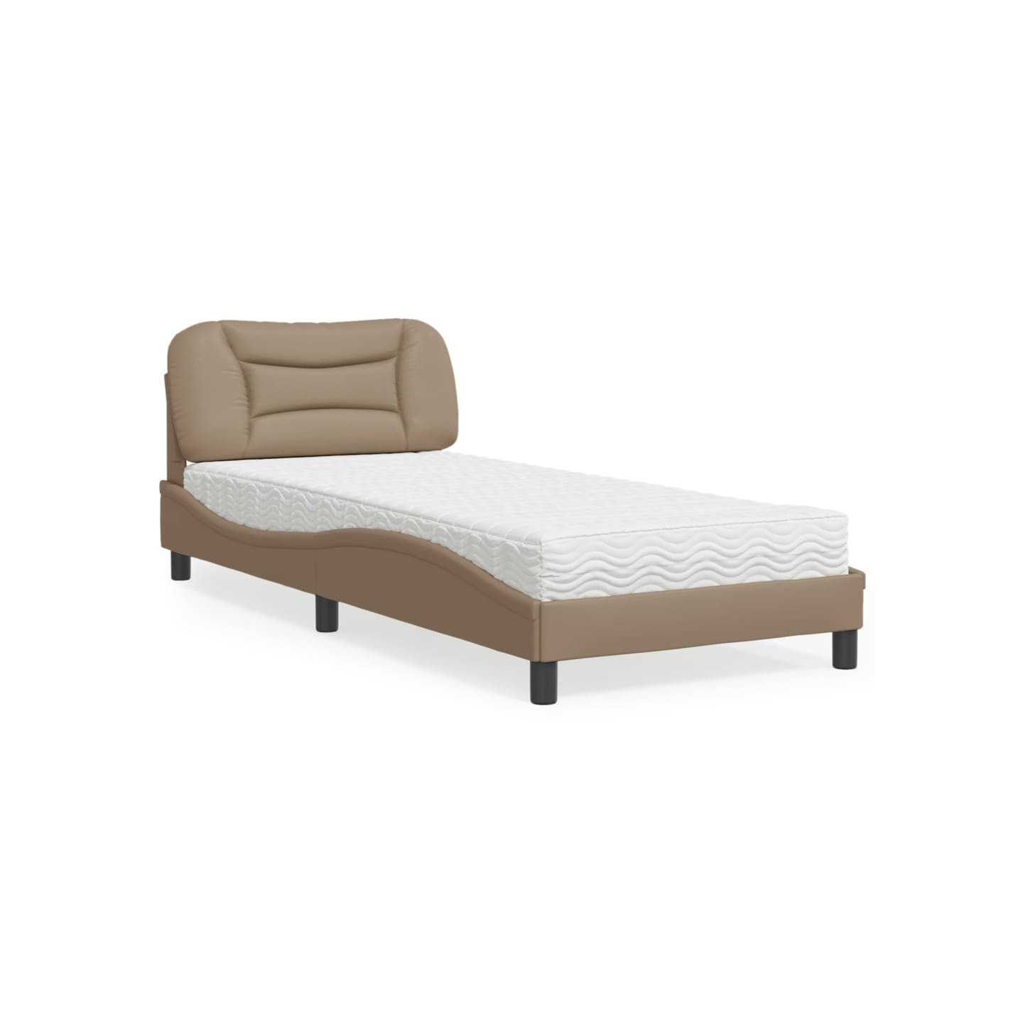Lit avec matelas Hvar cappuccino 80x200 cm similicuir