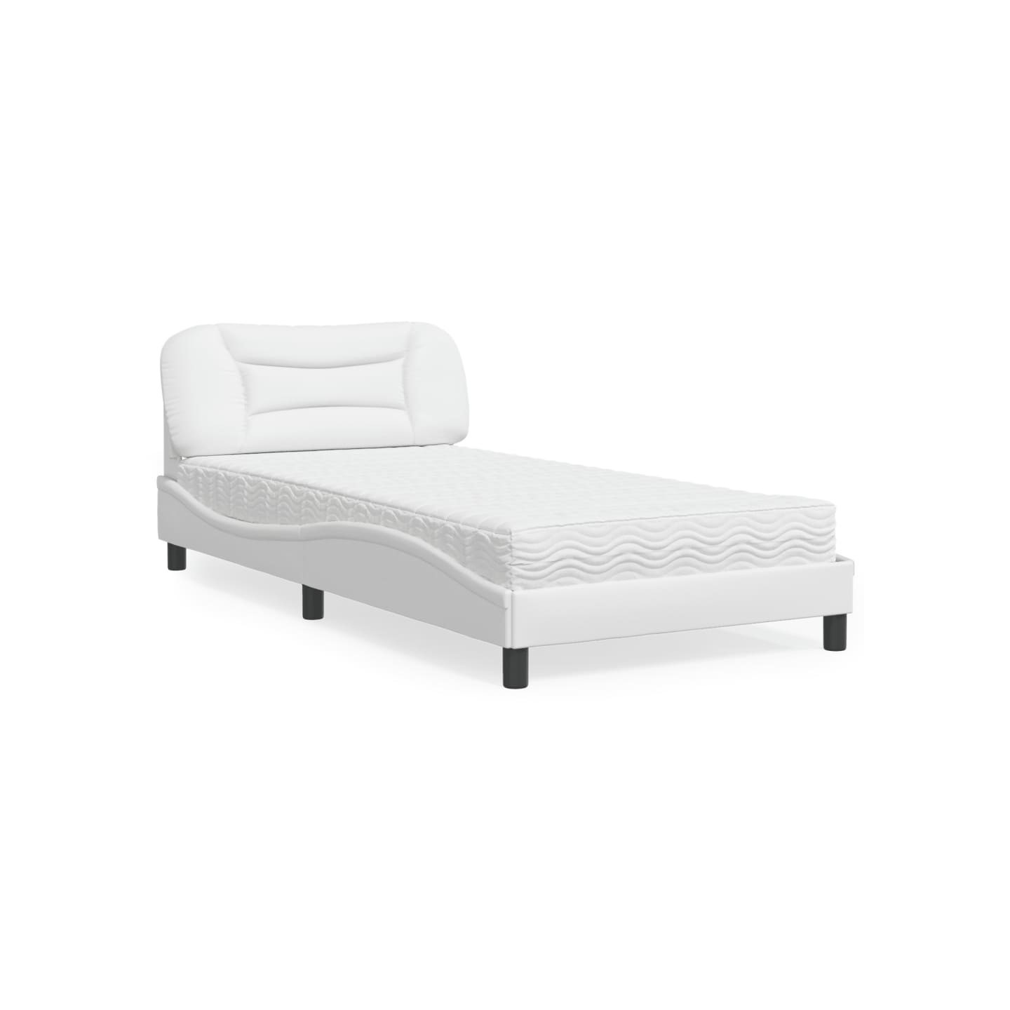 Lit avec matelas Hvar blanc 100x200 cm similicuir