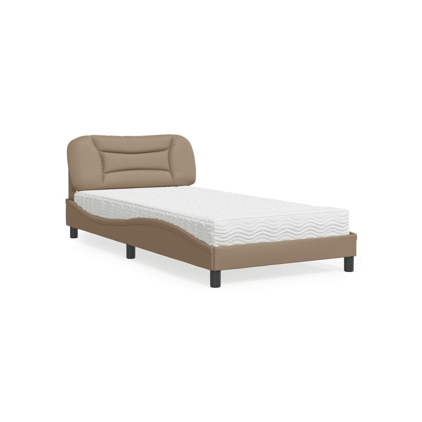 Lit avec matelas Hvar cappuccino 100x200 cm similicuir