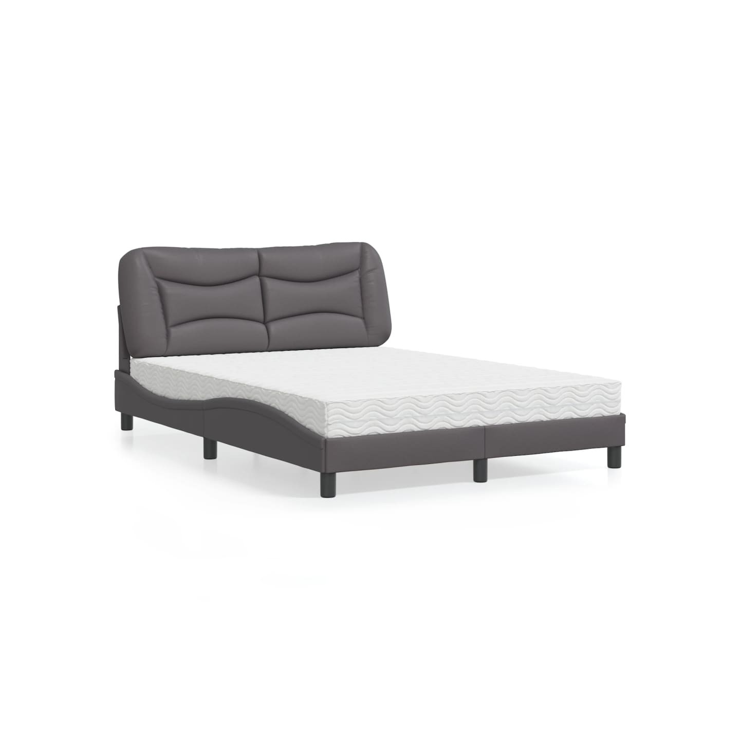 Lit avec matelas Hvar gris 120x200 cm similicuir