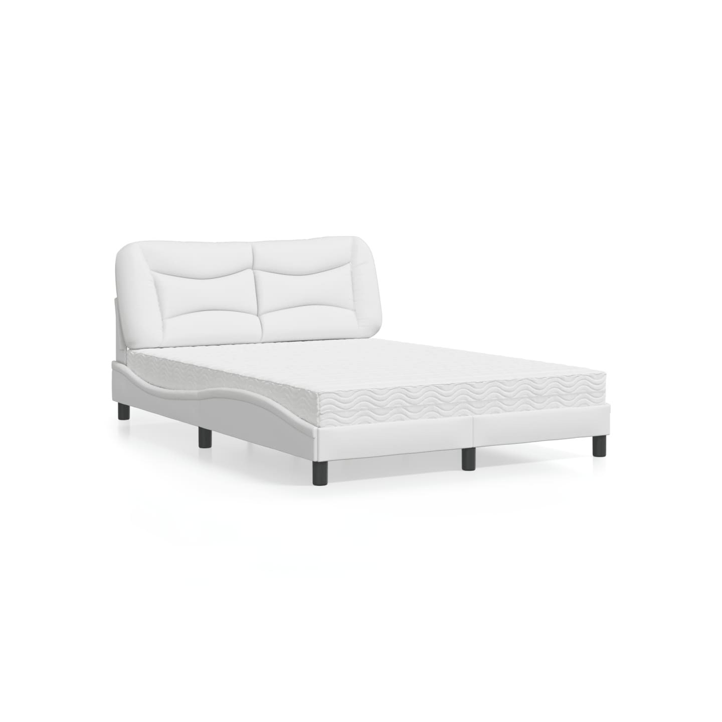 Lit avec matelas Hvar blanc 140x190 cm similicuir