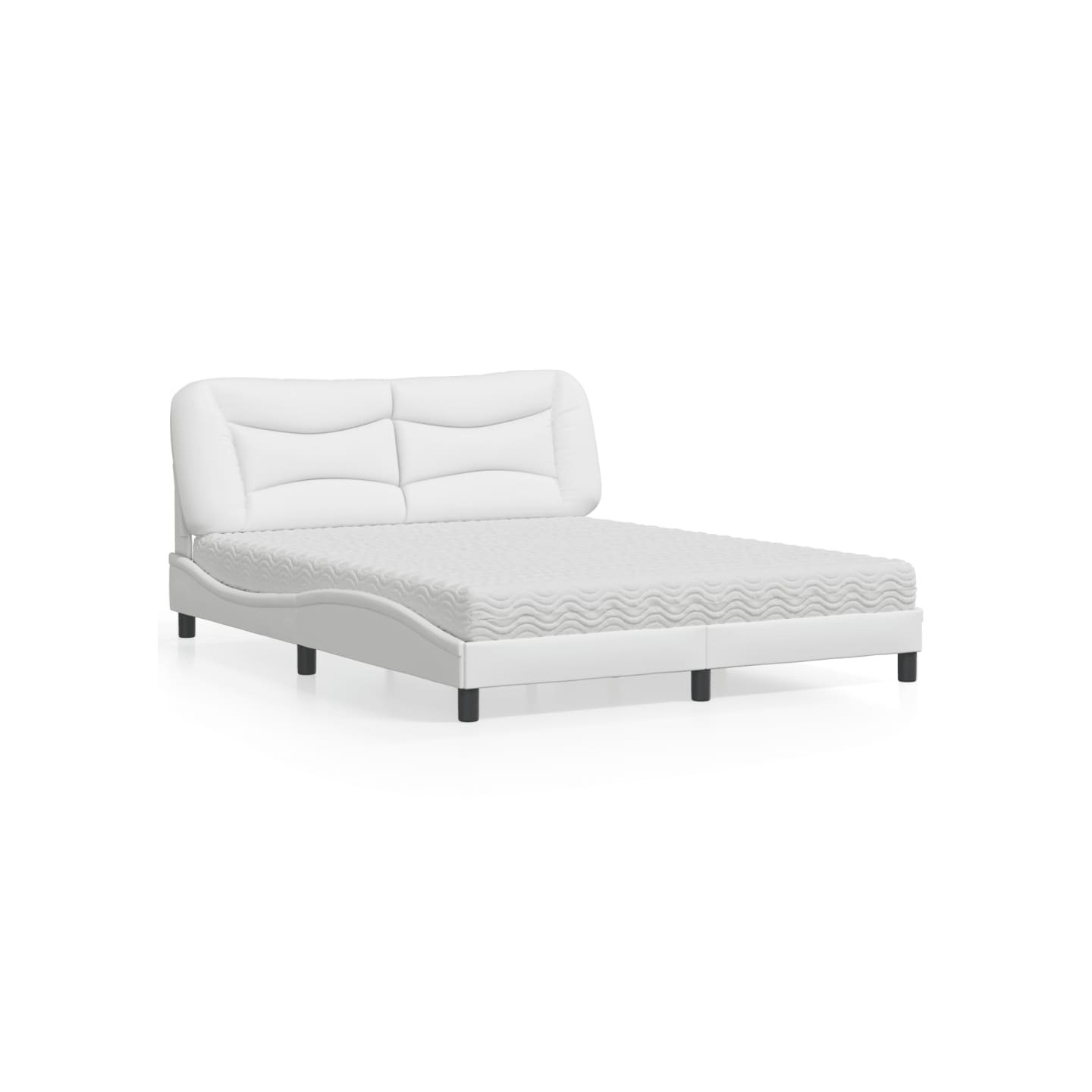 Lit avec matelas Hvar blanc 160x200 cm similicuir