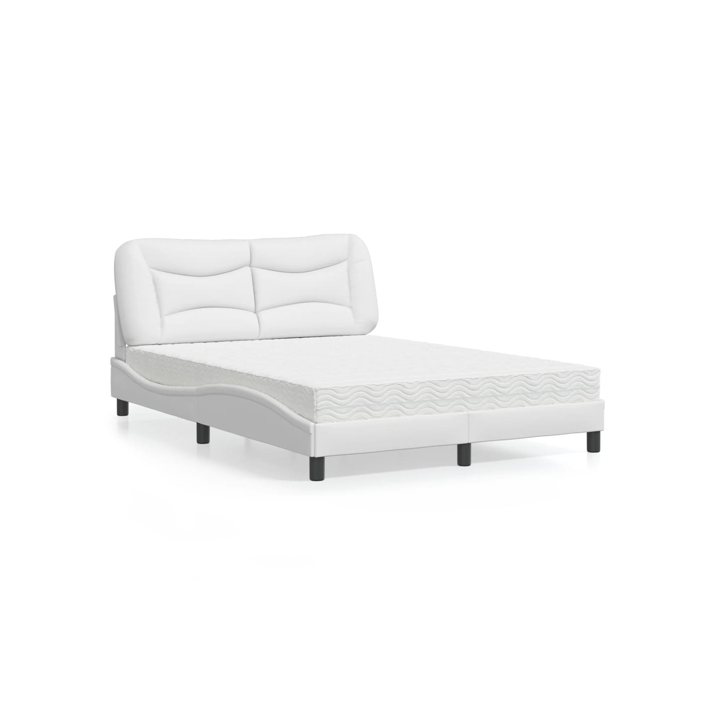Lit avec matelas Hvar blanc 140x200 cm similicuir