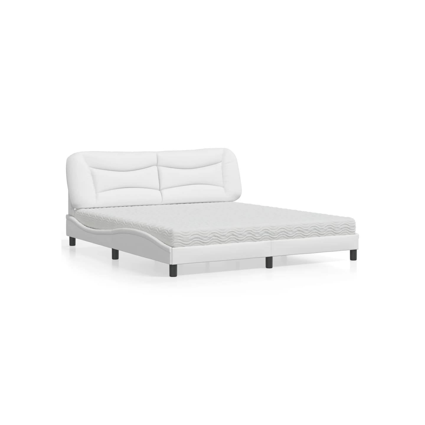 Lit avec matelas Hvar blanc 180x200 cm similicuir