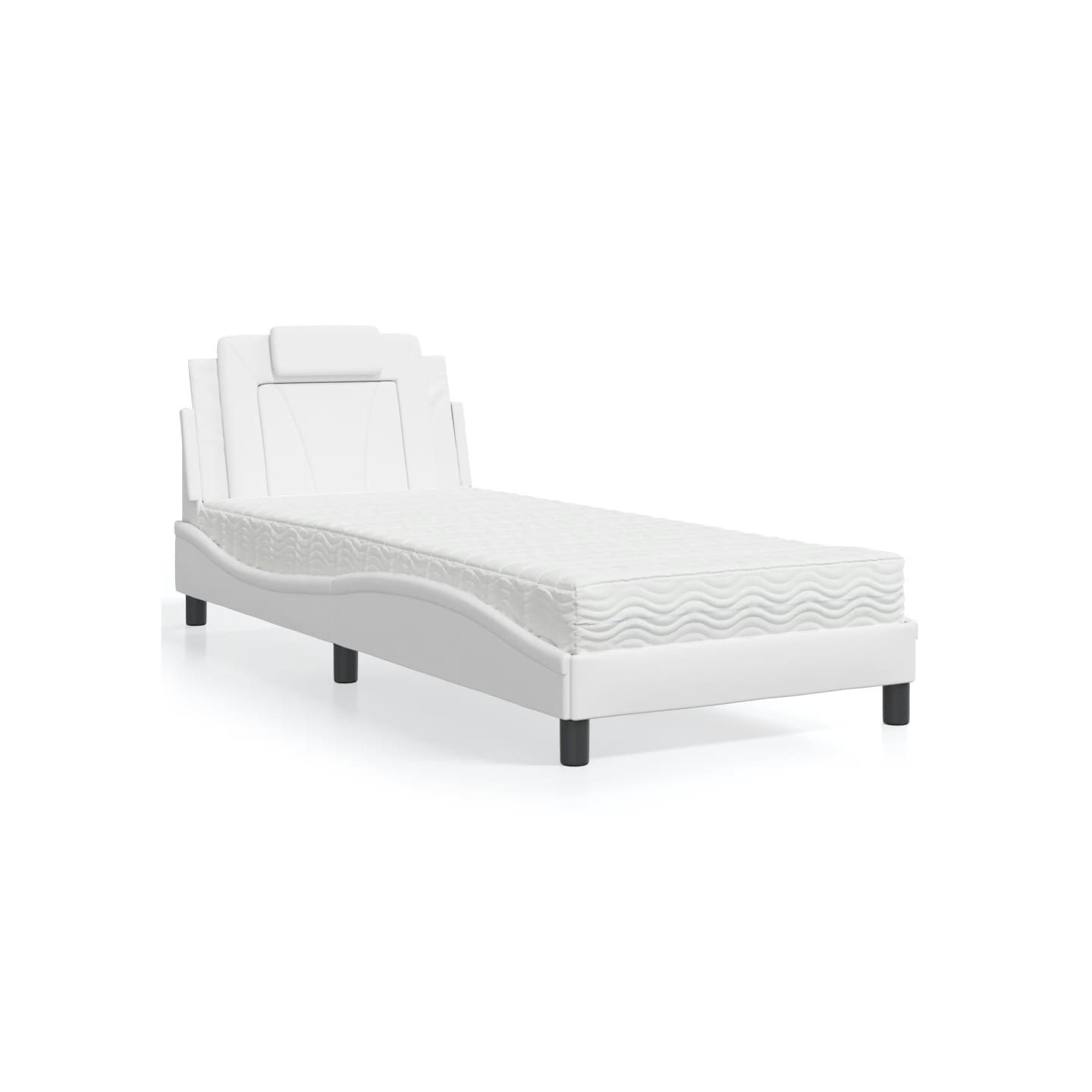 Lit Viana avec matelas blanc 80x200 cm similicuir