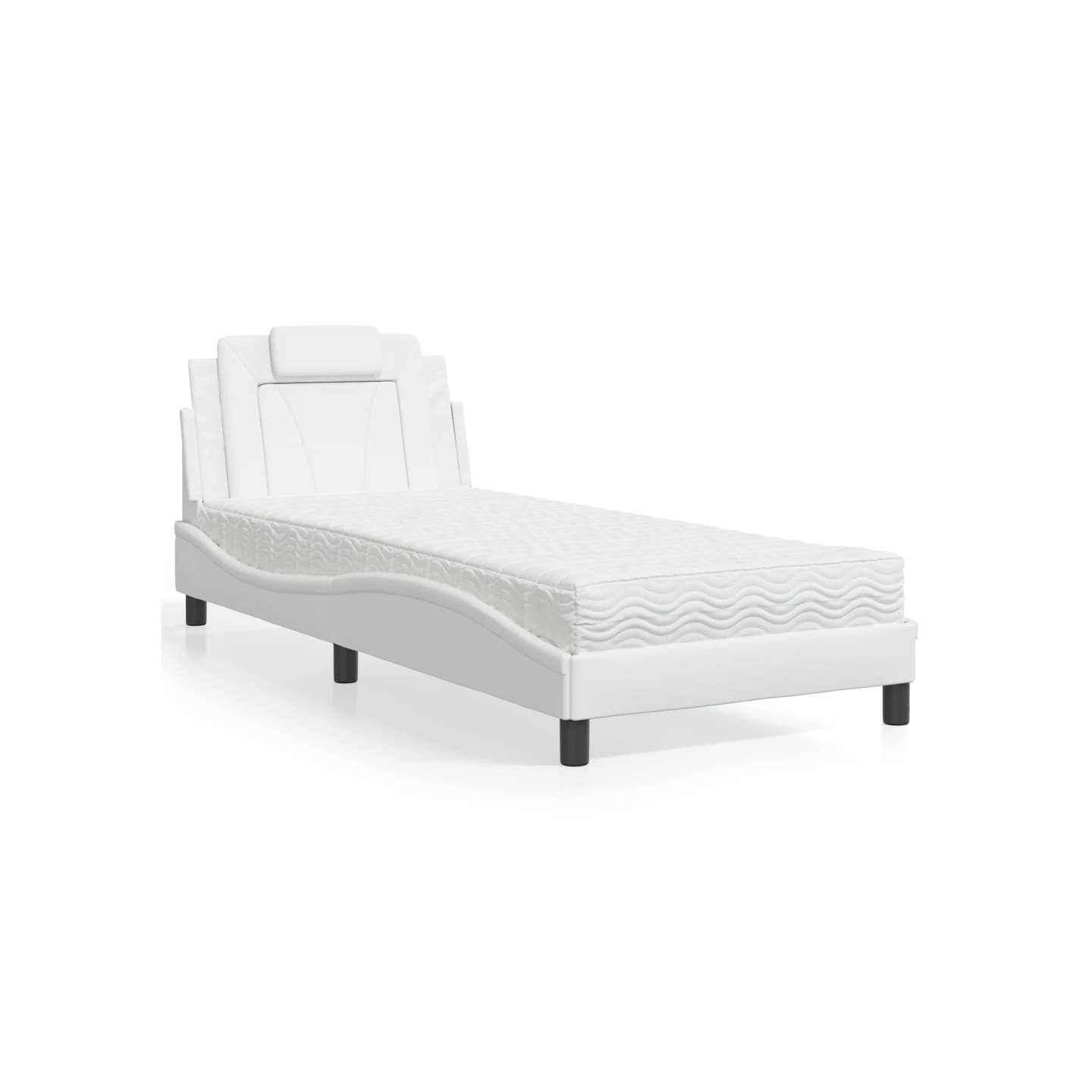 Lit Viana avec matelas blanc 90x200 cm similicuir