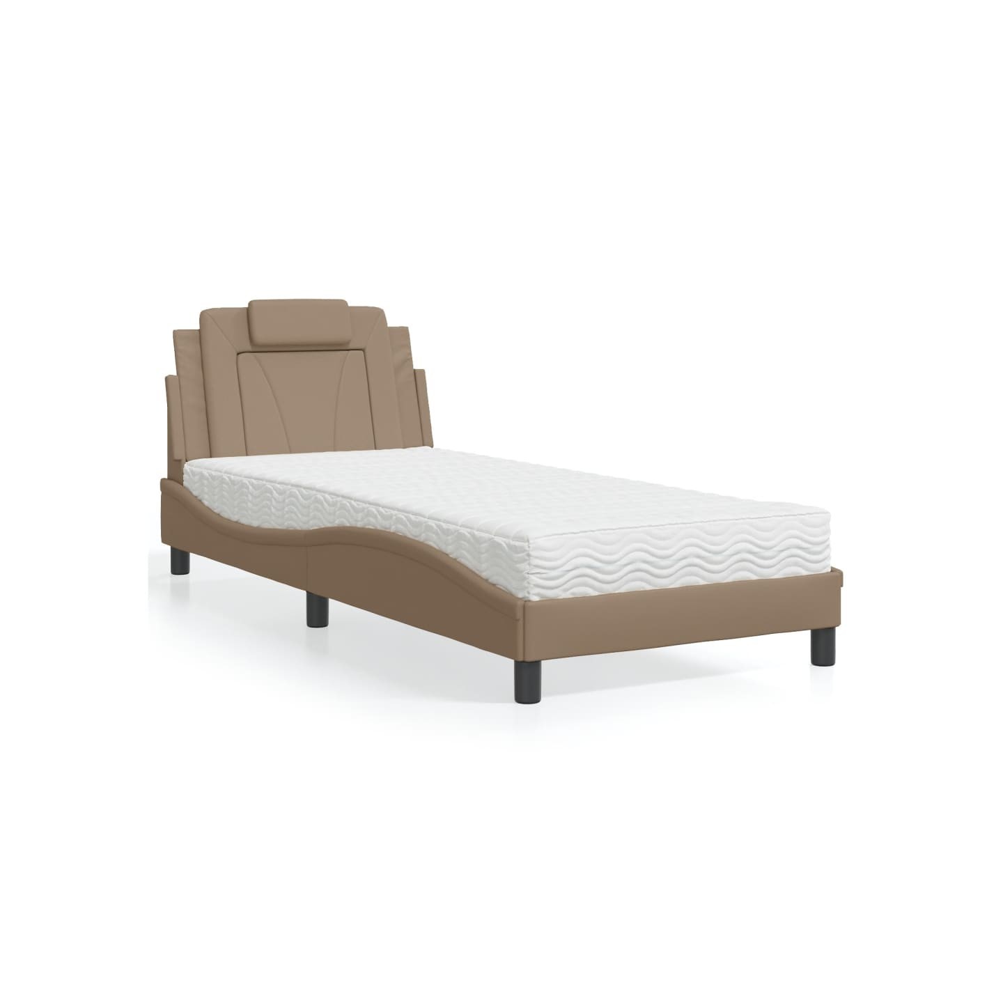 Lit Viana avec matelas cappuccino 90x190 cm similicuir