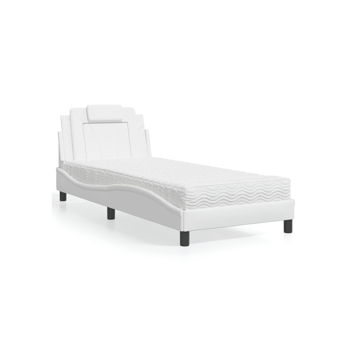 Lit Viana avec matelas blanc 90x190 cm similicuir