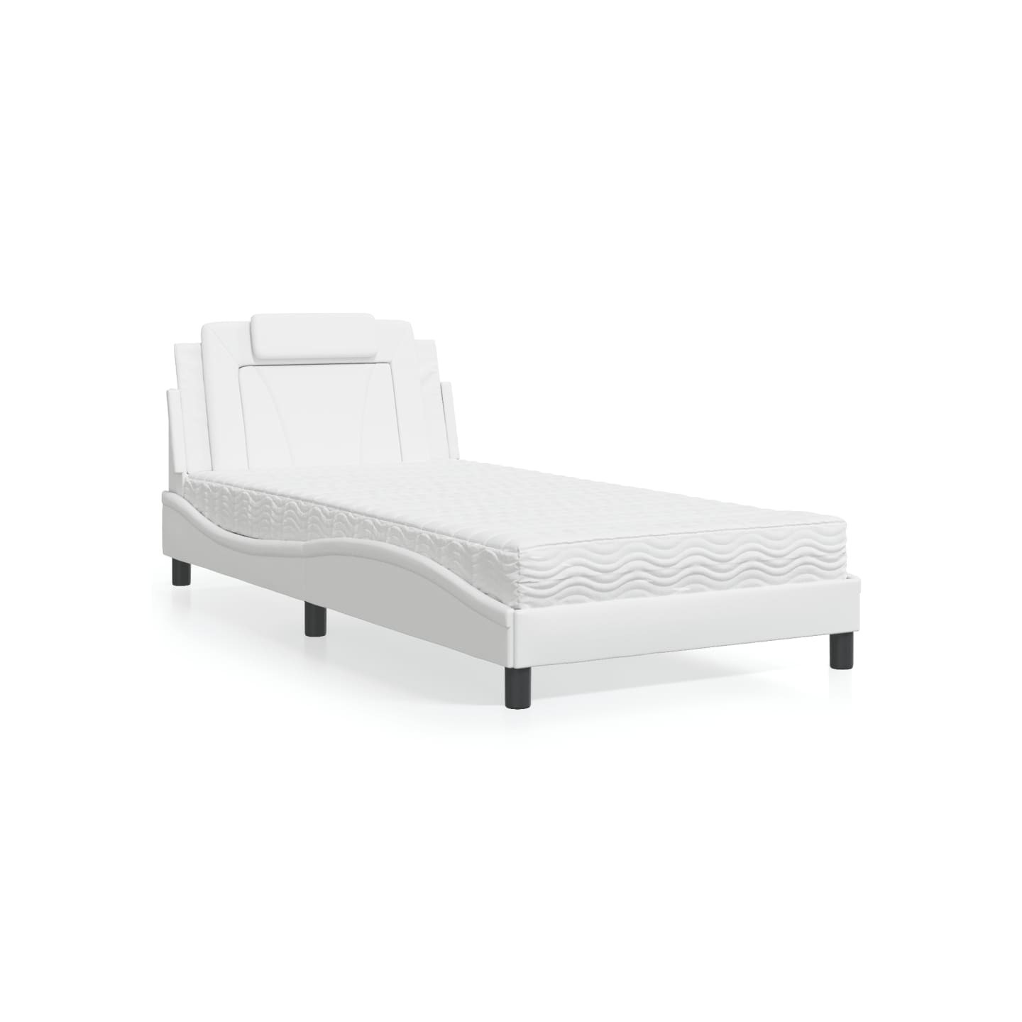 Lit Viana avec matelas blanc 100x200 cm similicuir