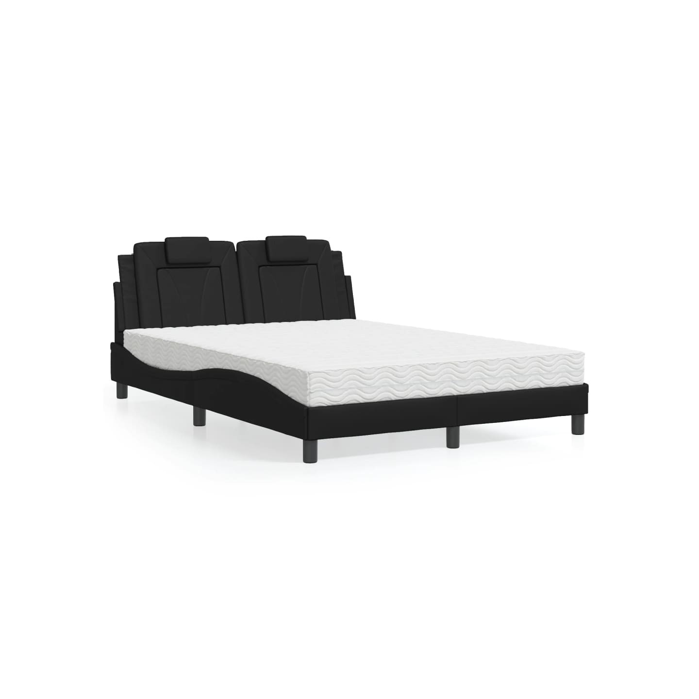 Lit Viana avec matelas noir 120x200 cm similicuir
