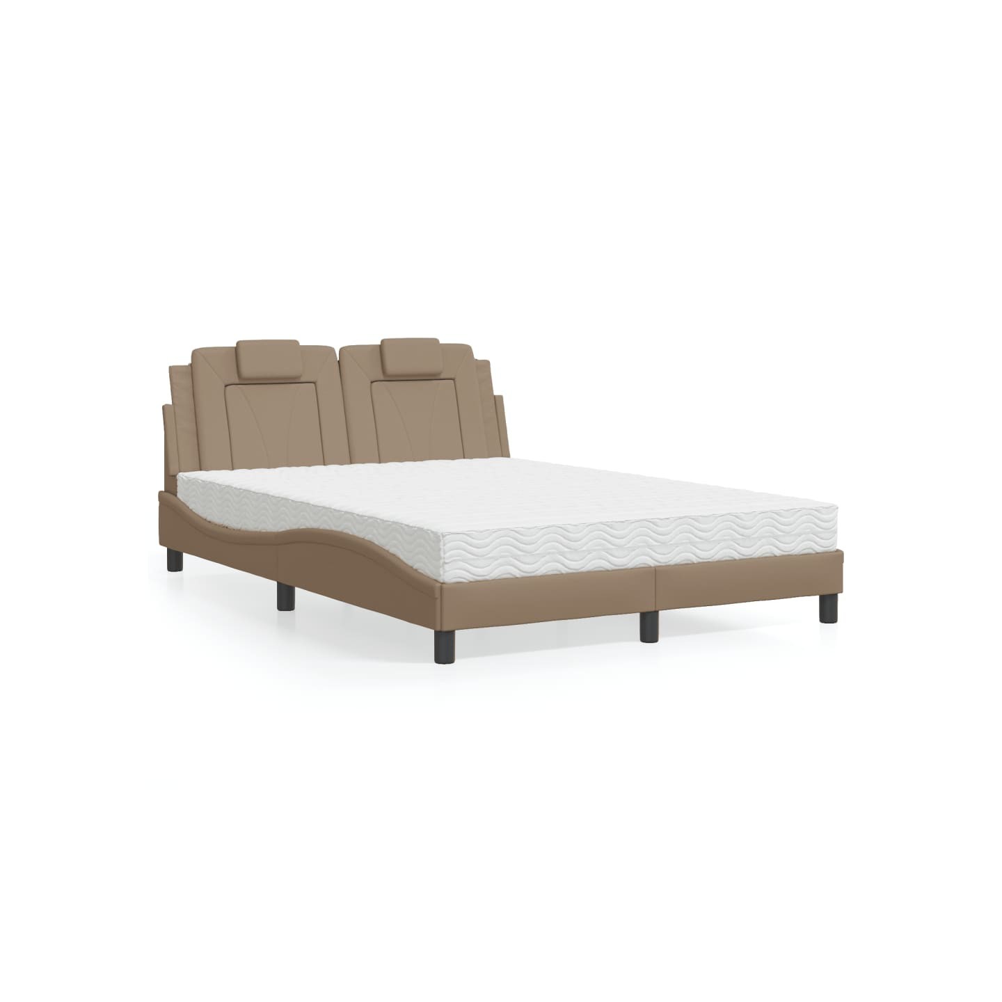 Lit Viana avec matelas cappuccino 140x190 cm similicuir