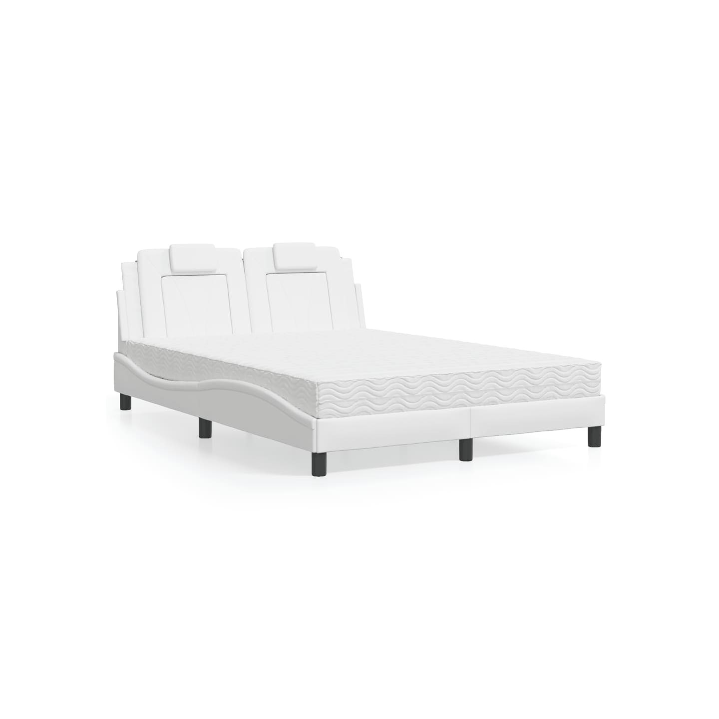 Lit Viana avec matelas blanc 140x200 cm similicuir