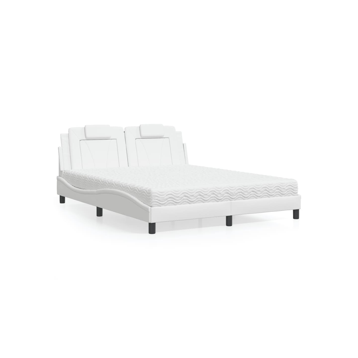 Lit Viana avec matelas blanc 160x200 cm similicuir