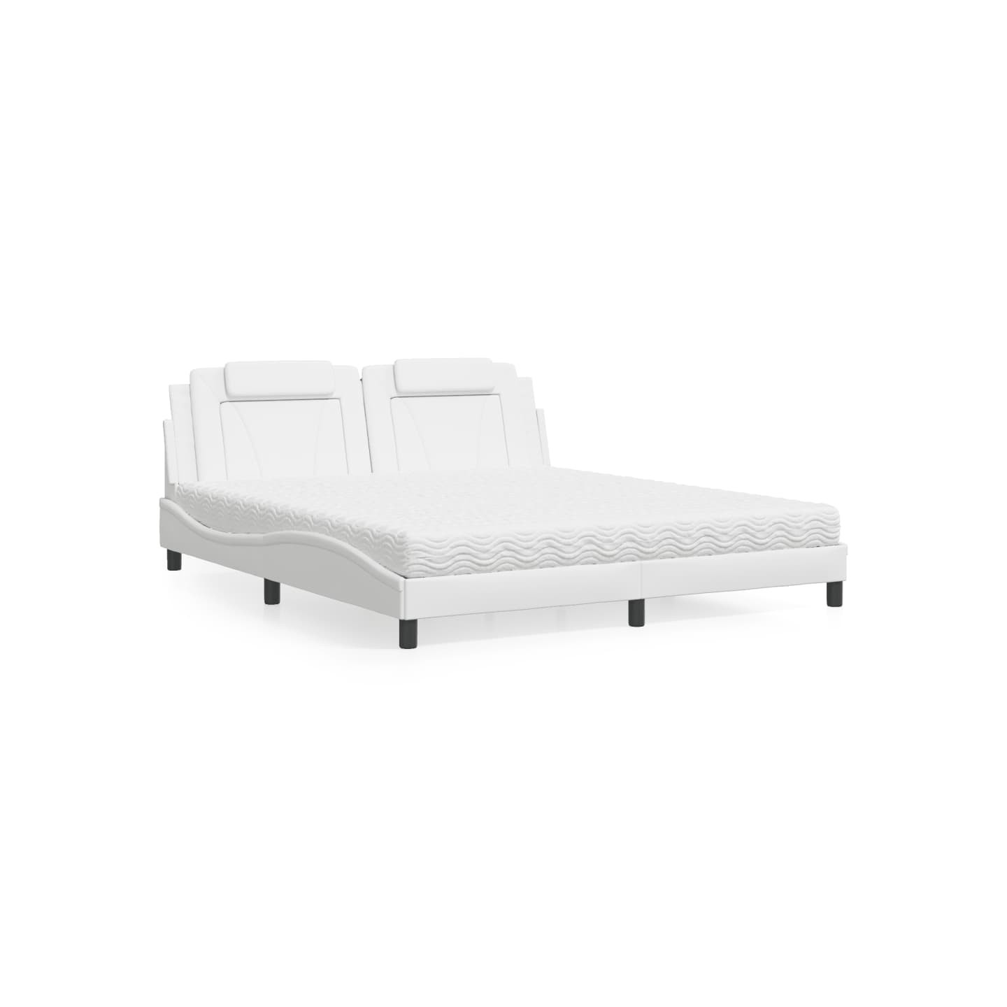 Lit Viana avec matelas blanc 180x200 cm similicuir