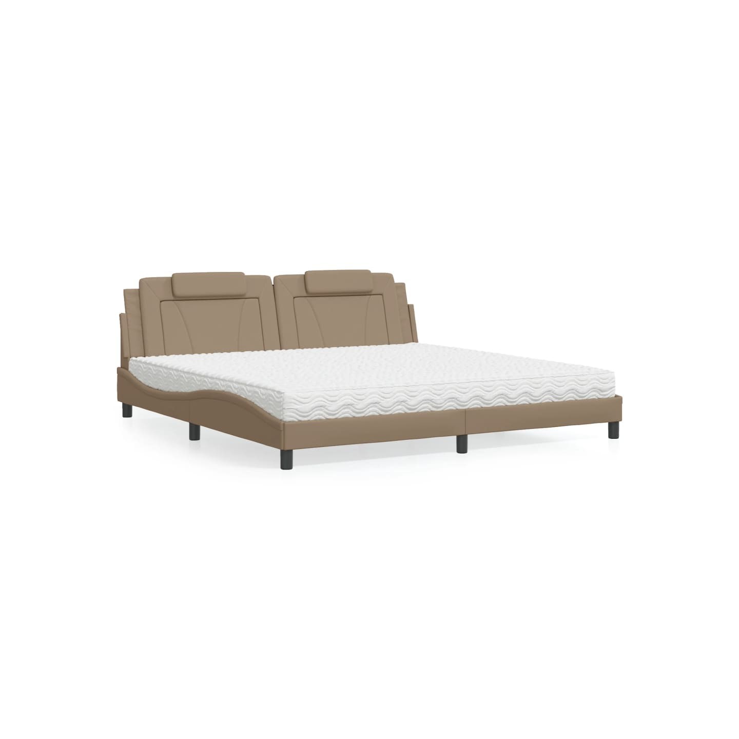 Lit Viana avec matelas cappuccino 200x200 cm similicuir