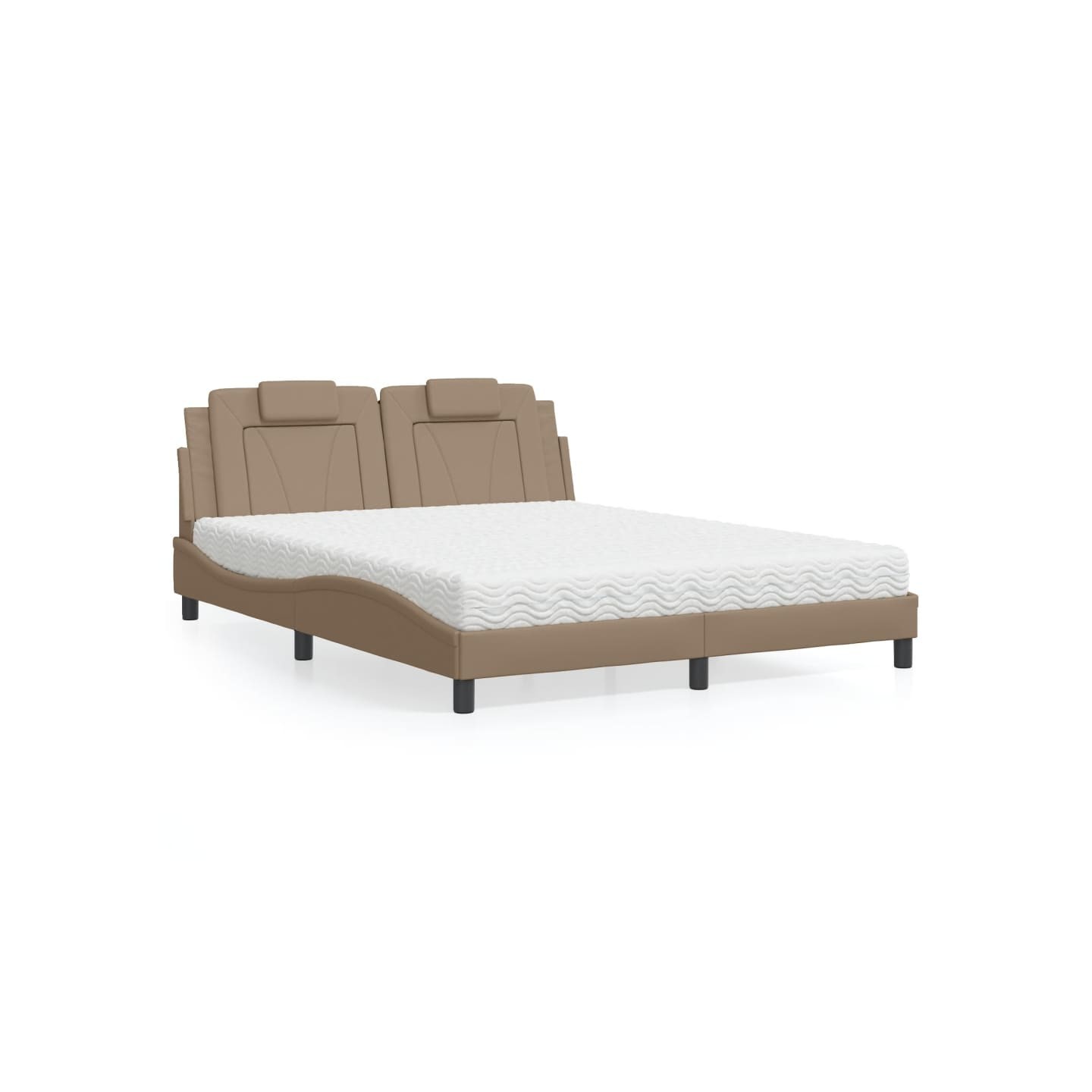 Lit Viana avec matelas cappuccino 160x200 cm similicuir