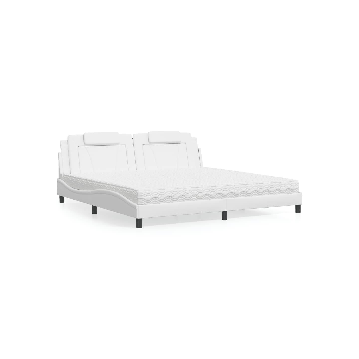 Lit Viana avec matelas blanc 200x200 cm similicuir