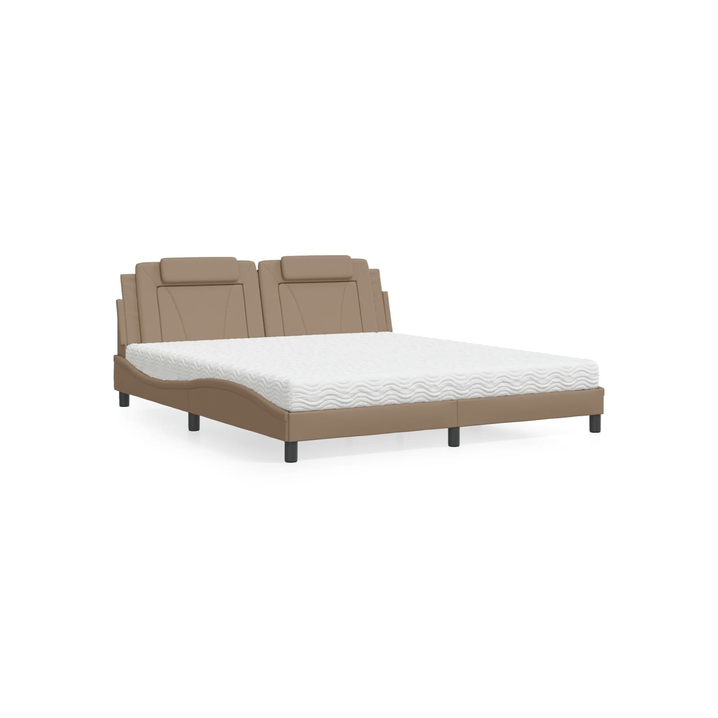 Lit Viana avec matelas cappuccino 180x200 cm similicuir