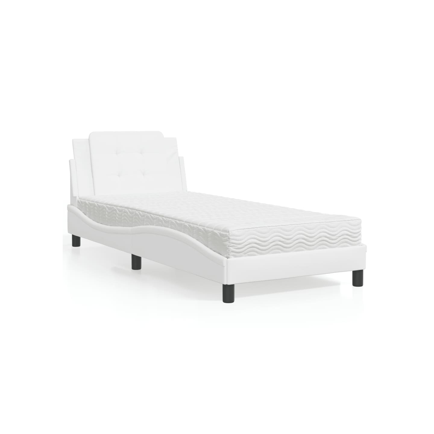 Lit avec matelas Zadar blanc 80x200 cm similicuir