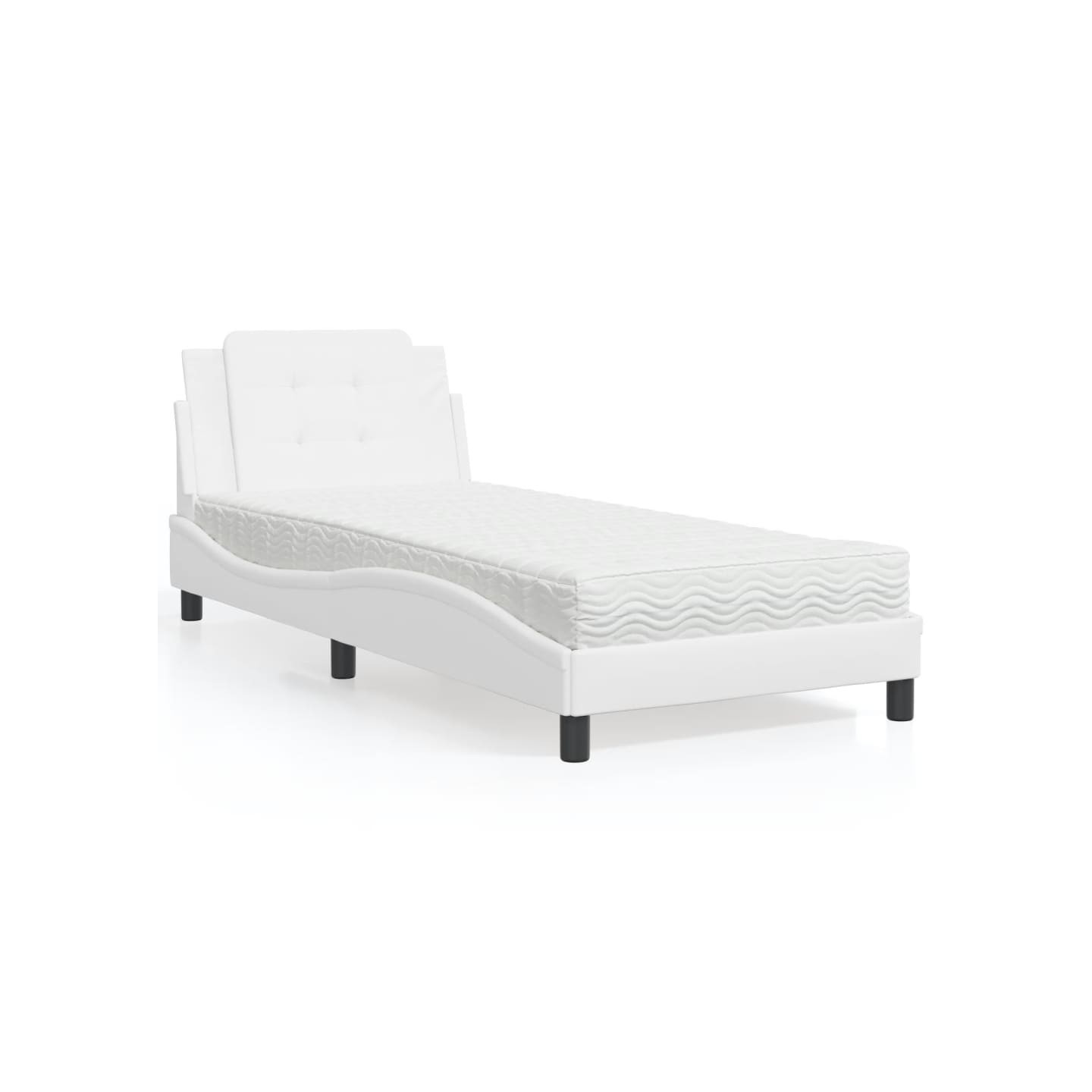 Lit avec matelas Zadar blanc 90x190 cm similicuir