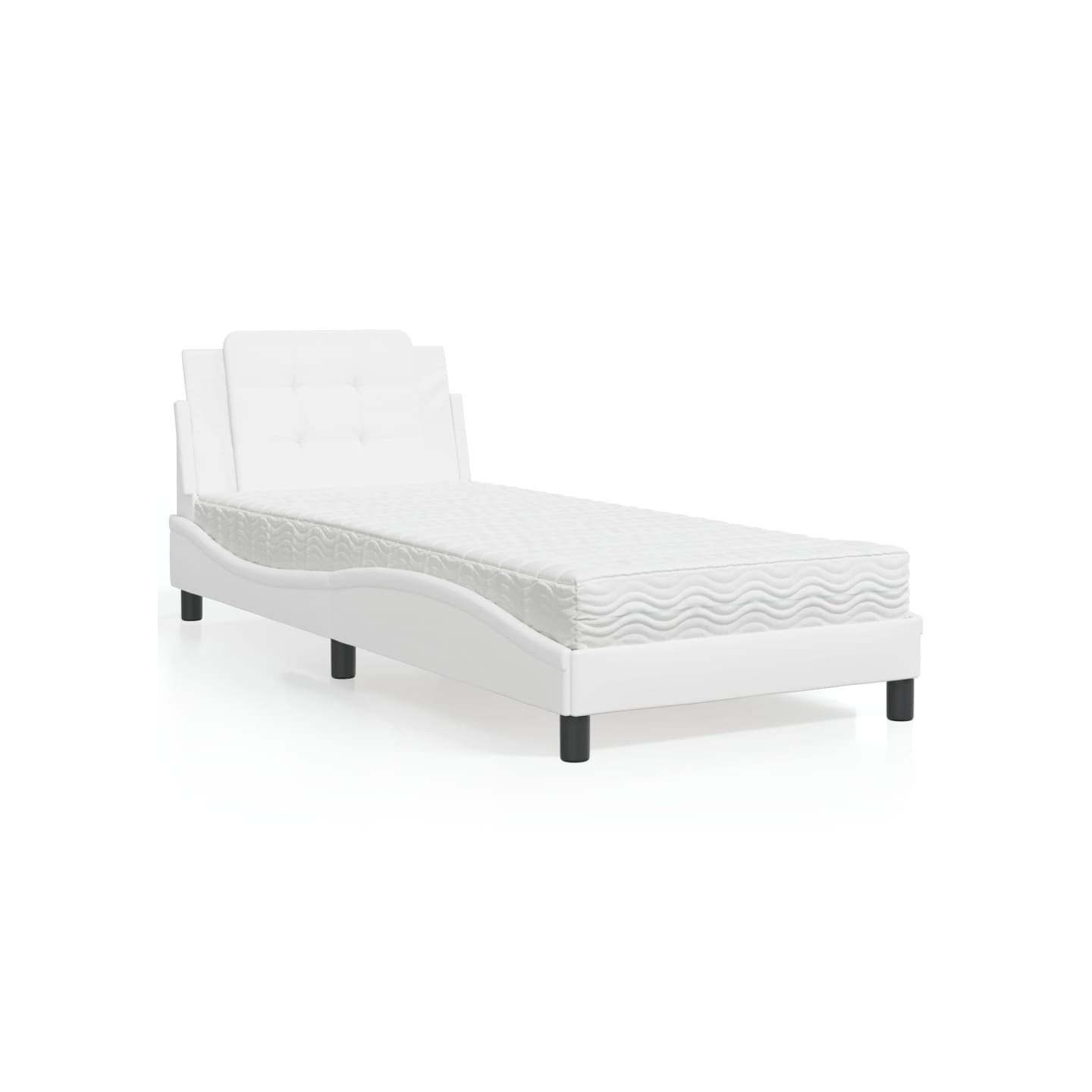 Lit avec matelas Zadar blanc 100x200 cm similicuir