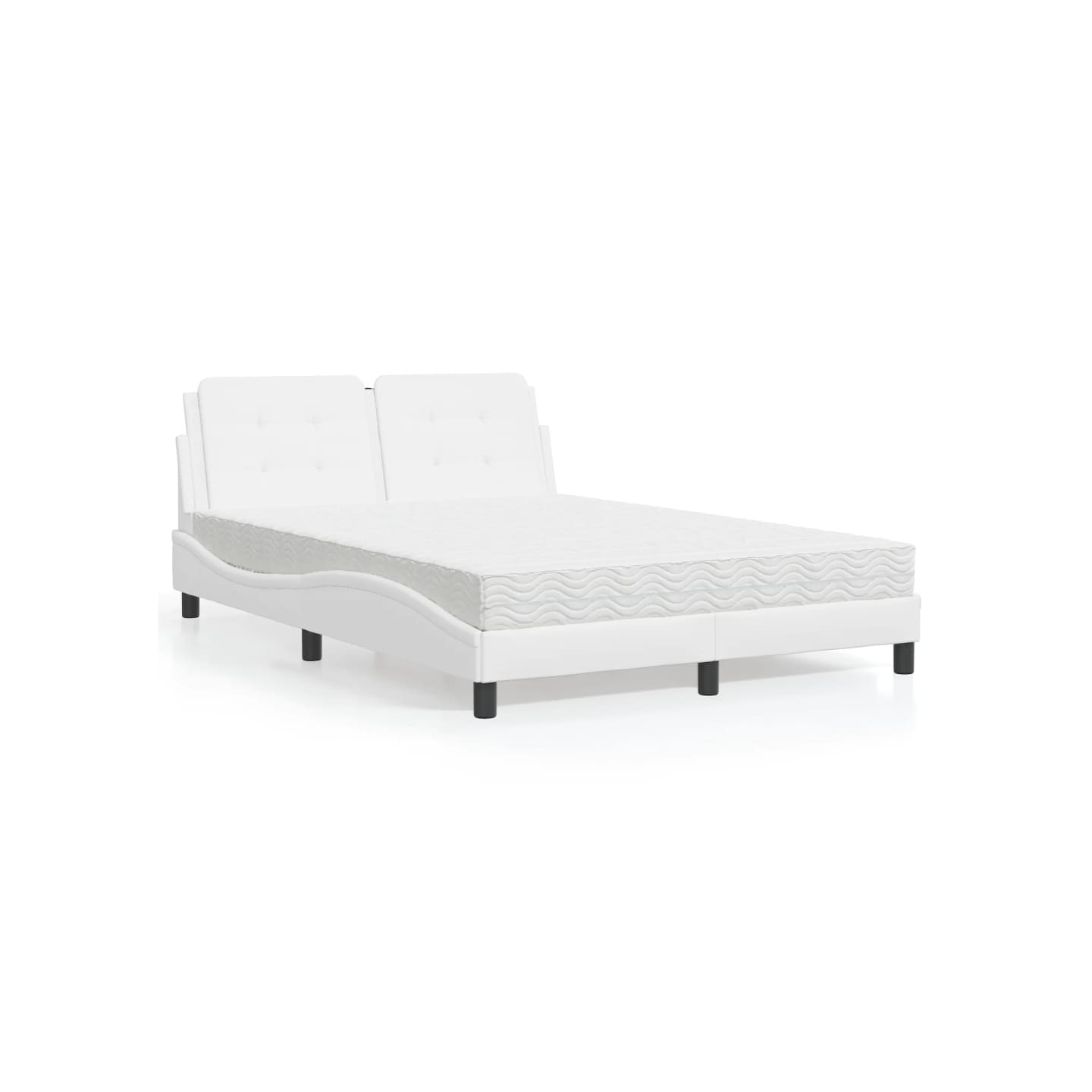 Lit avec matelas Zadar blanc 120x200 cm similicuir