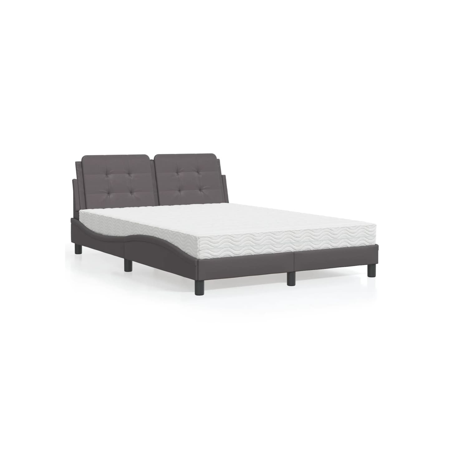 Lit avec matelas Zadar gris 120x200 cm similicuir