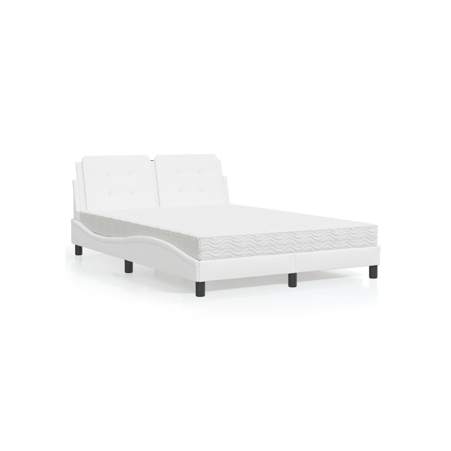 Lit avec matelas Zadar blanc 140x190 cm similicuir