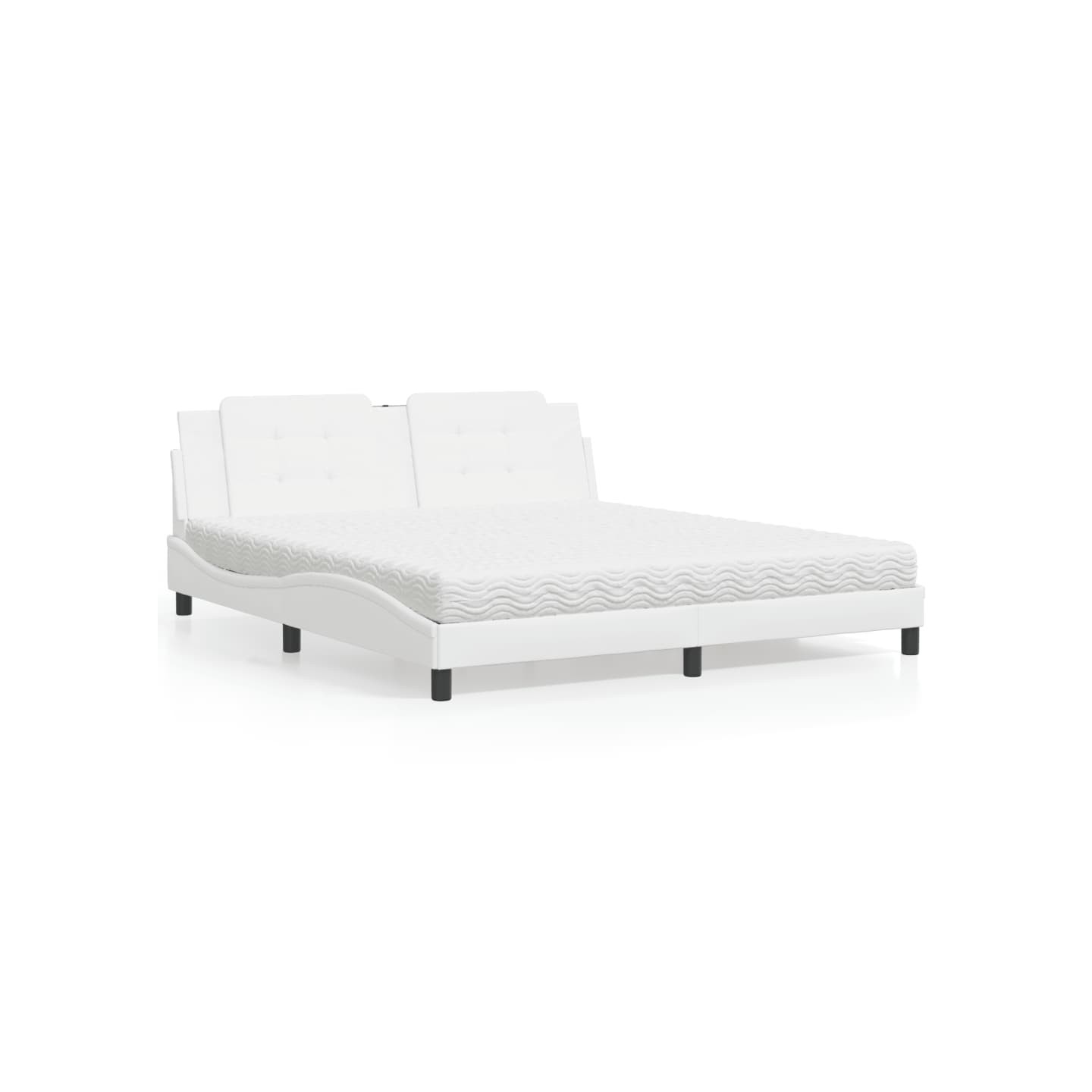 Lit avec matelas Zadar blanc 180x200 cm similicuir