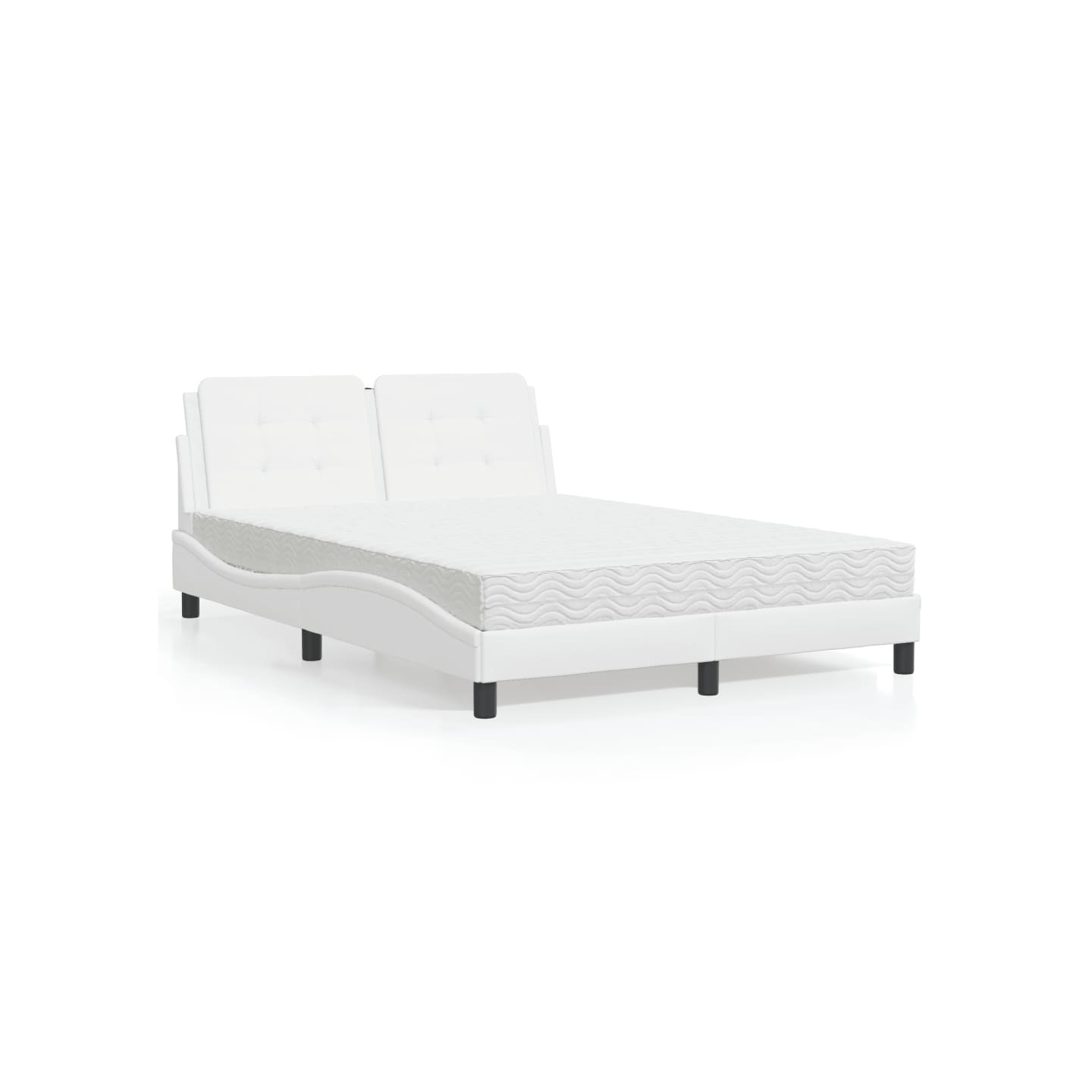 Lit avec matelas Zadar blanc 140x200 cm similicuir