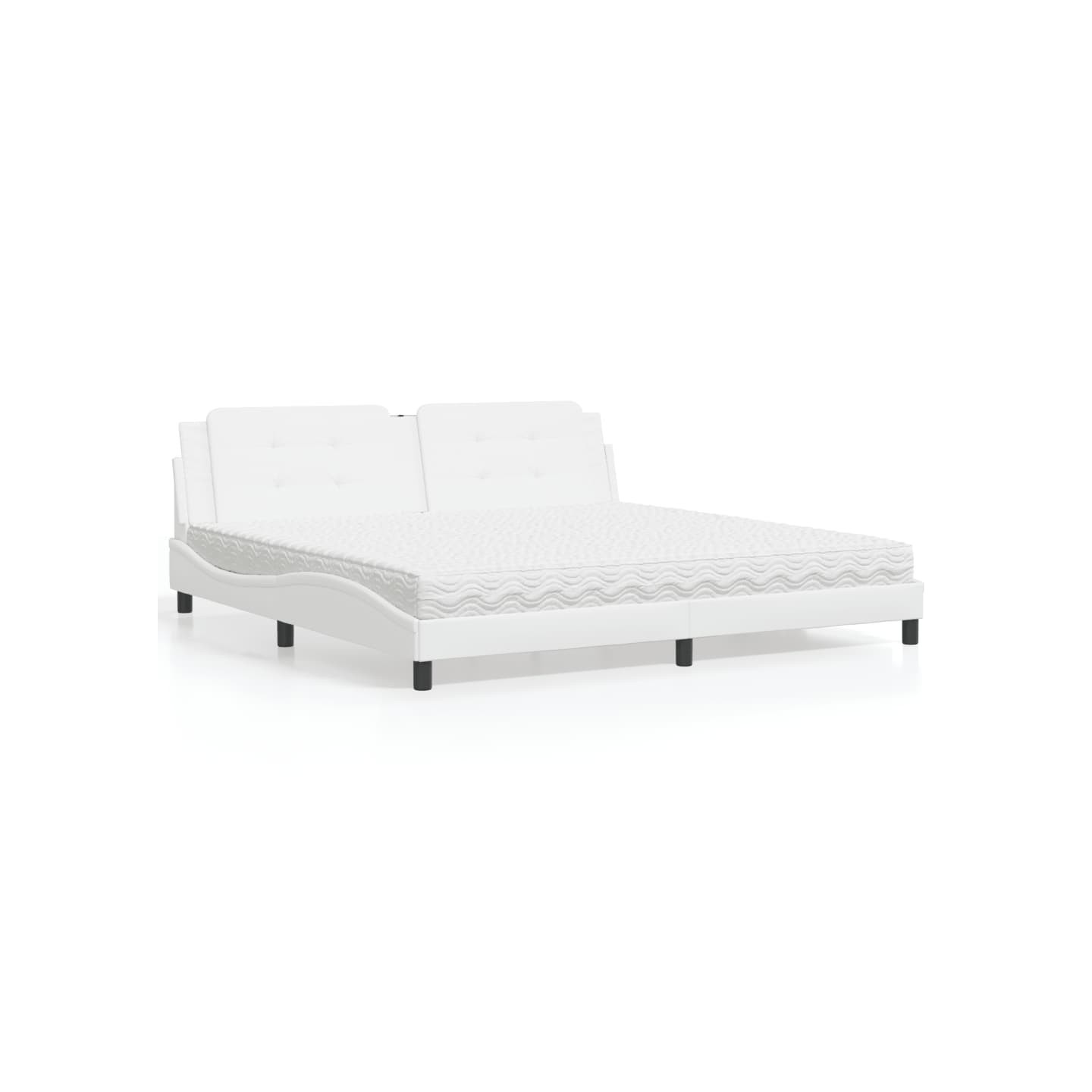 Lit avec matelas Zadar blanc 200x200 cm similicuir