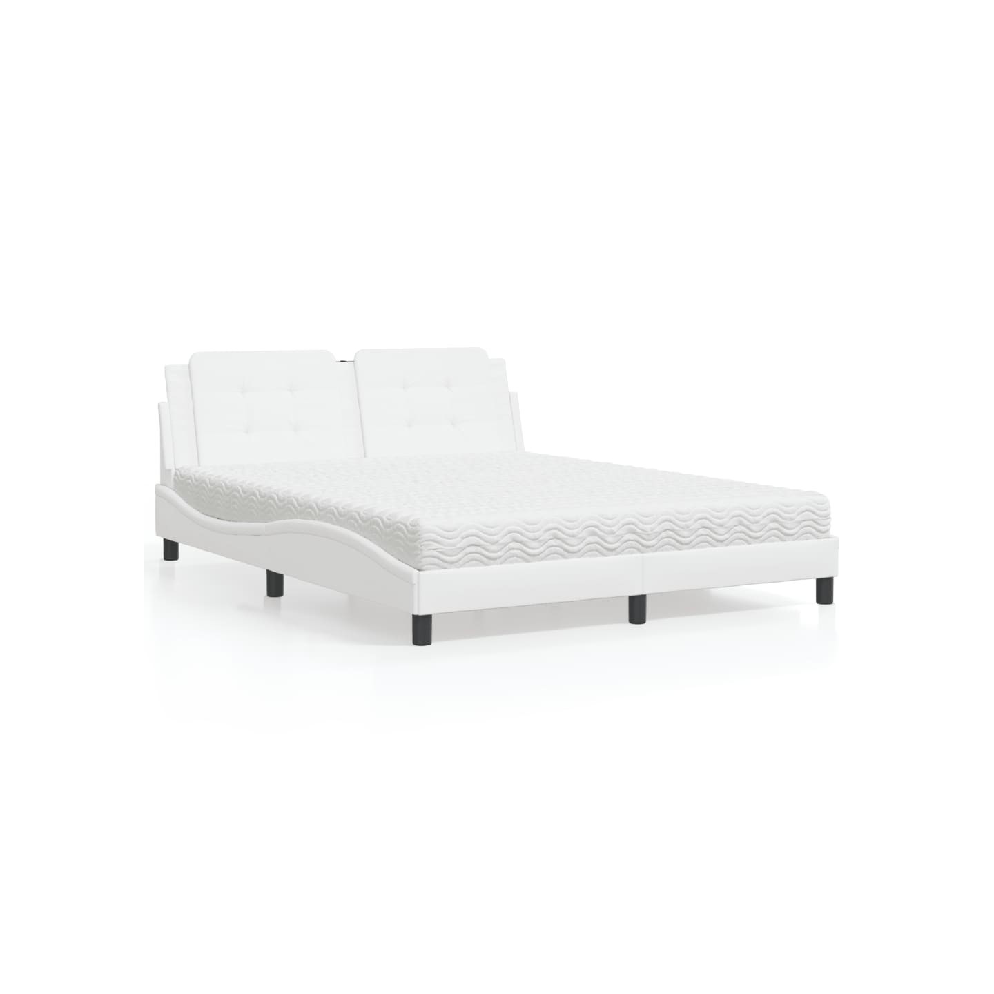 Lit avec matelas Zadar blanc 160x200 cm similicuir