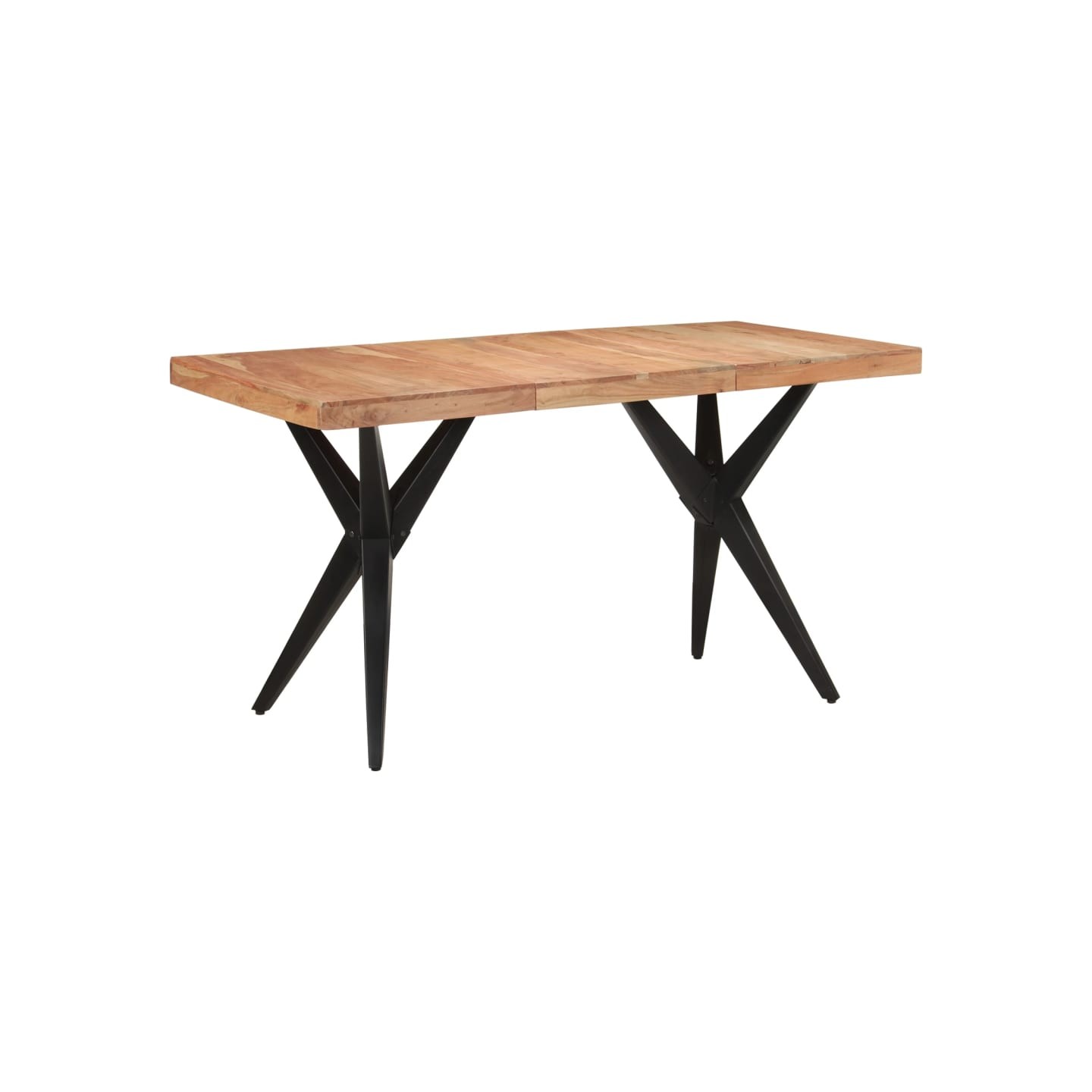 Table à dîner noir 140x70x76 cm bois d'acacia solide