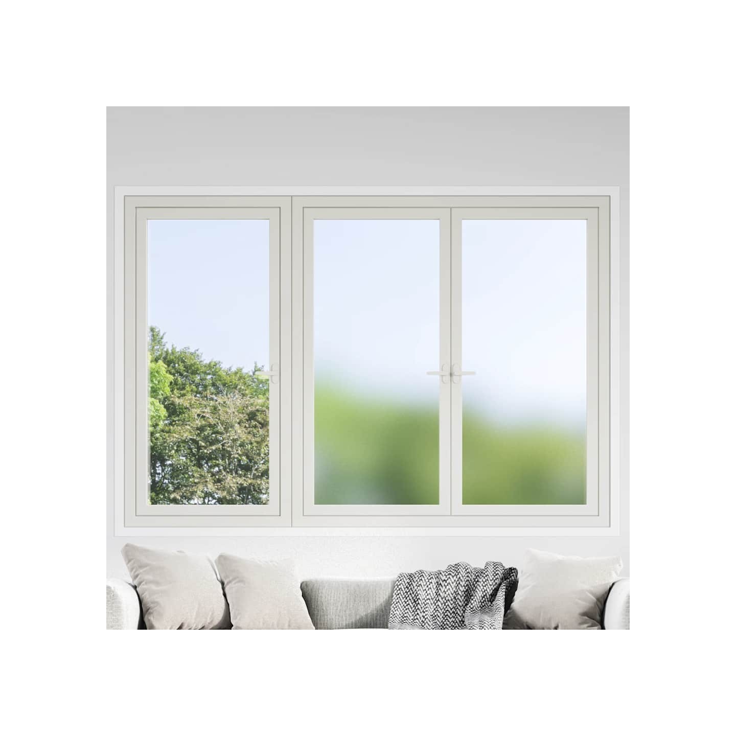 Films pour fenêtre 3 pcs statique dépoli gris PVC