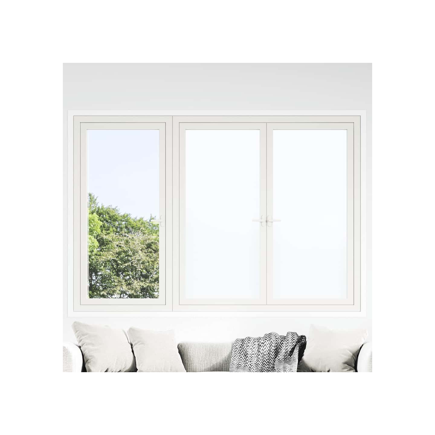 Films pour fenêtre 3 pcs statique dépoli blanc PVC