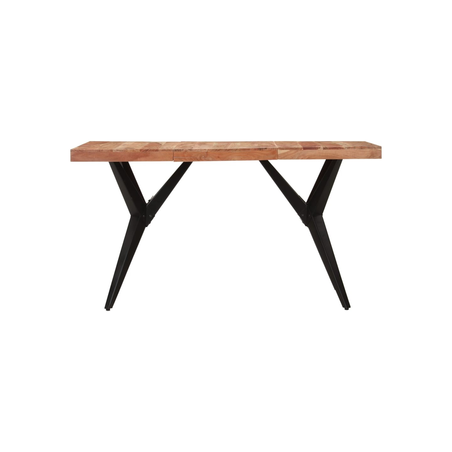 Table à dîner noir 140x70x76 cm bois d'acacia solide