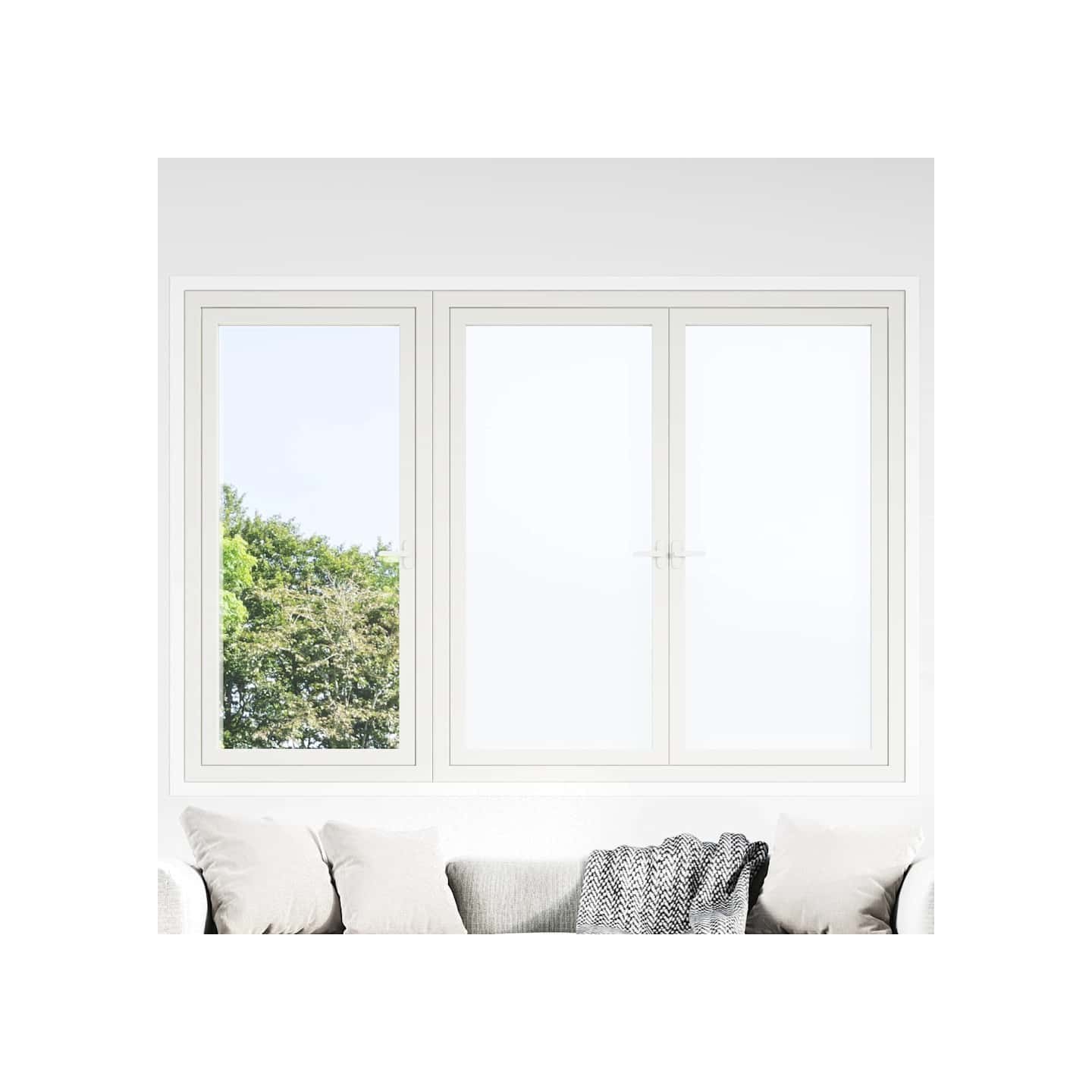 Films pour fenêtre 3 pcs statique dépoli blanc PVC