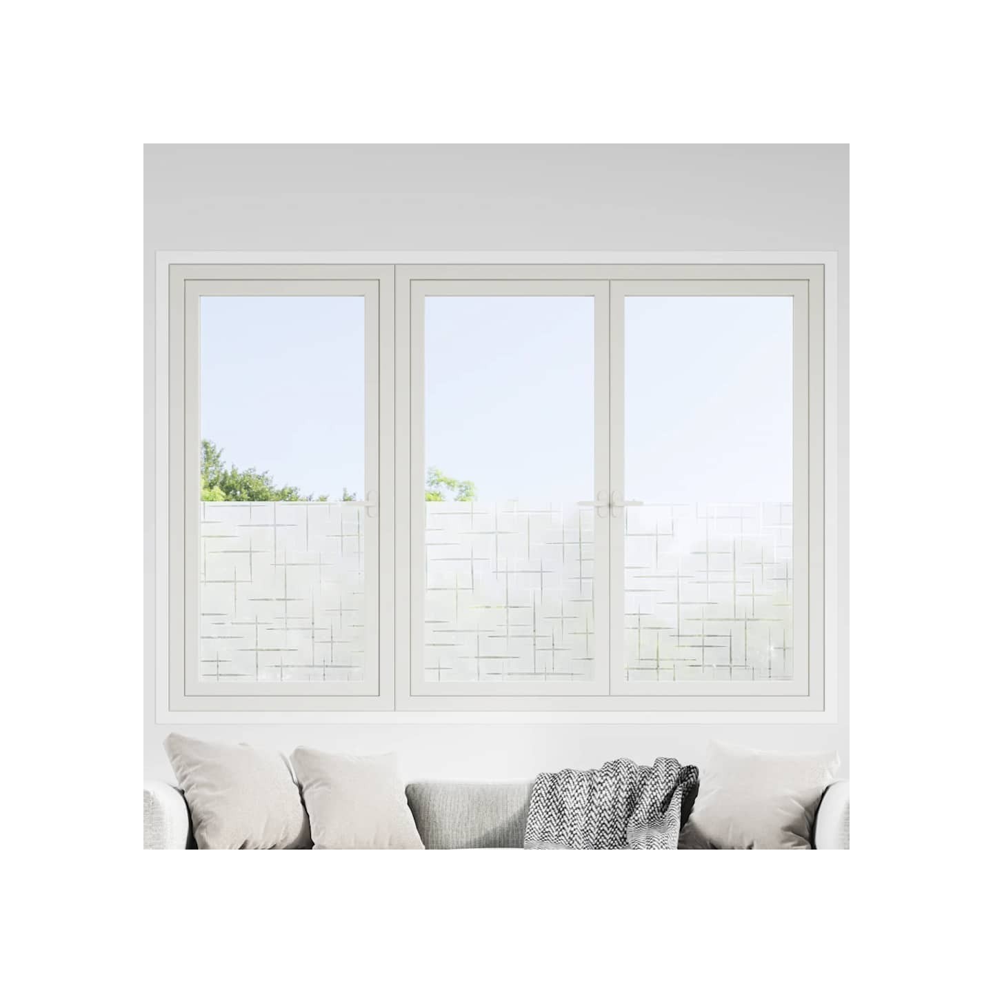 Films pour fenêtre 2 pcs dépoli motif d'étoiles PVC