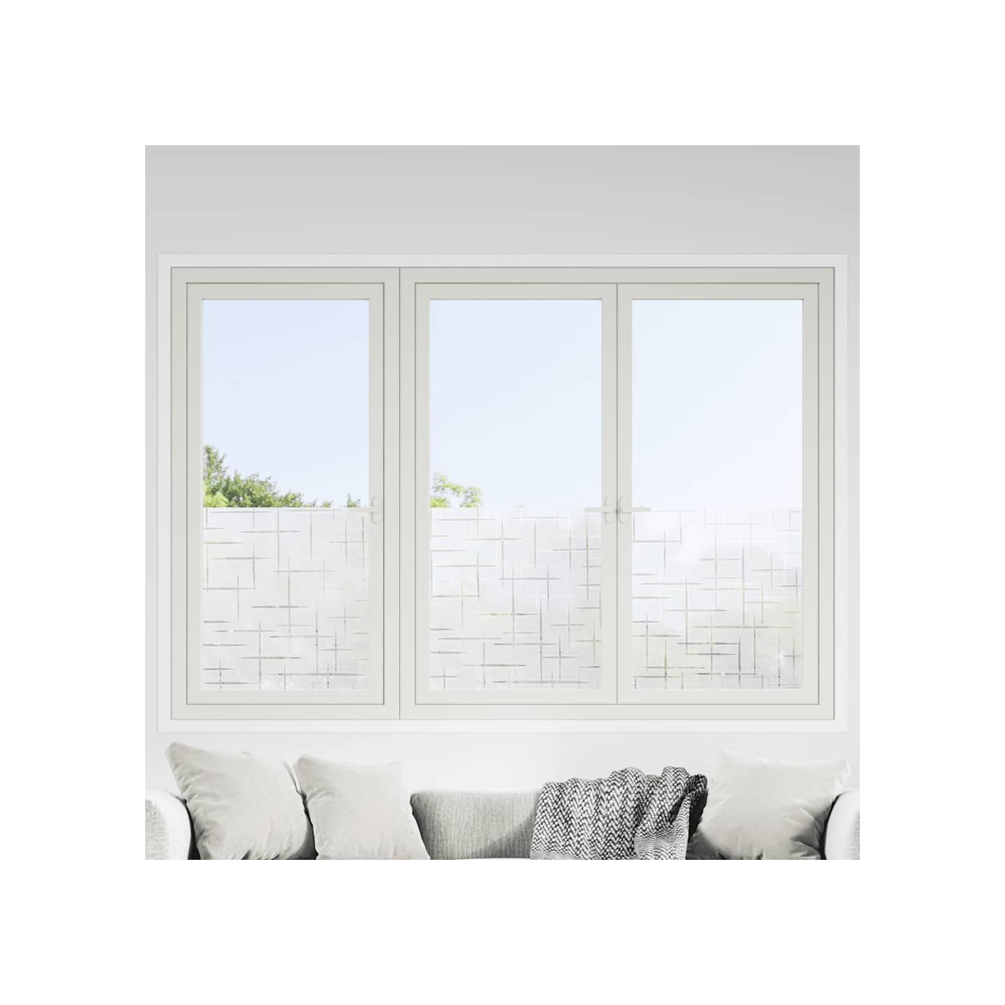 Films pour fenêtre 4 pcs dépoli motif d'étoiles PVC