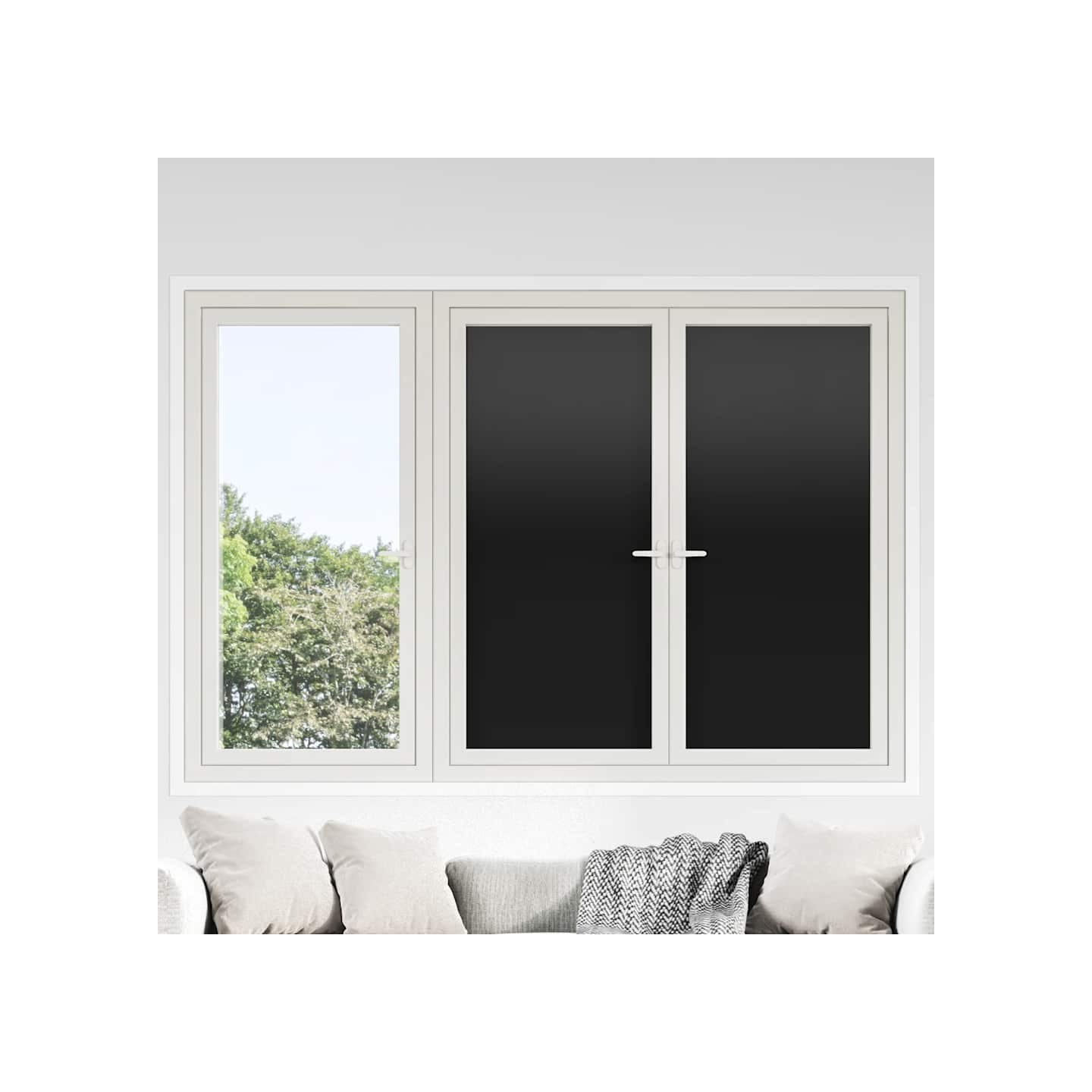 Films pour fenêtre 5 pcs statique dépoli noir PVC