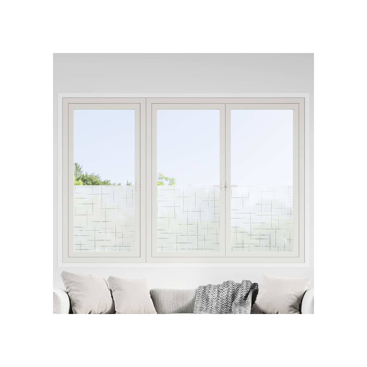 Films pour fenêtre 4 pcs dépoli motif d'étoiles PVC