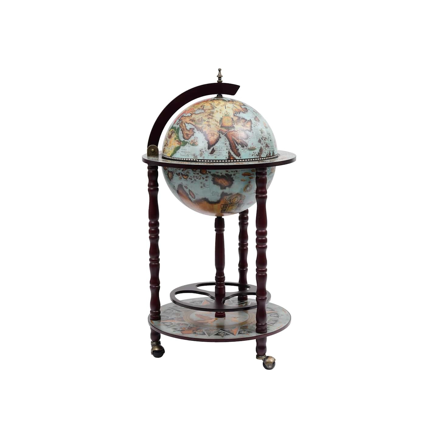 Bar sous forme de globe Bois d'eucalyptus Bleu