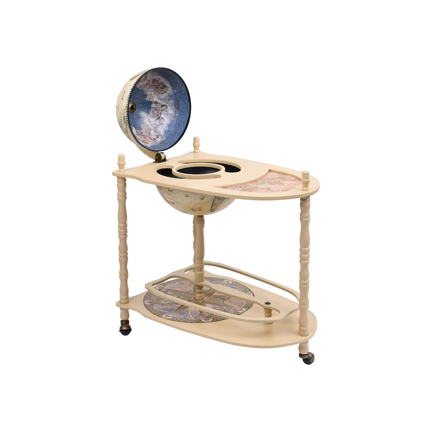 Support de vin autoportant globe Bois d'eucalyptus Vert