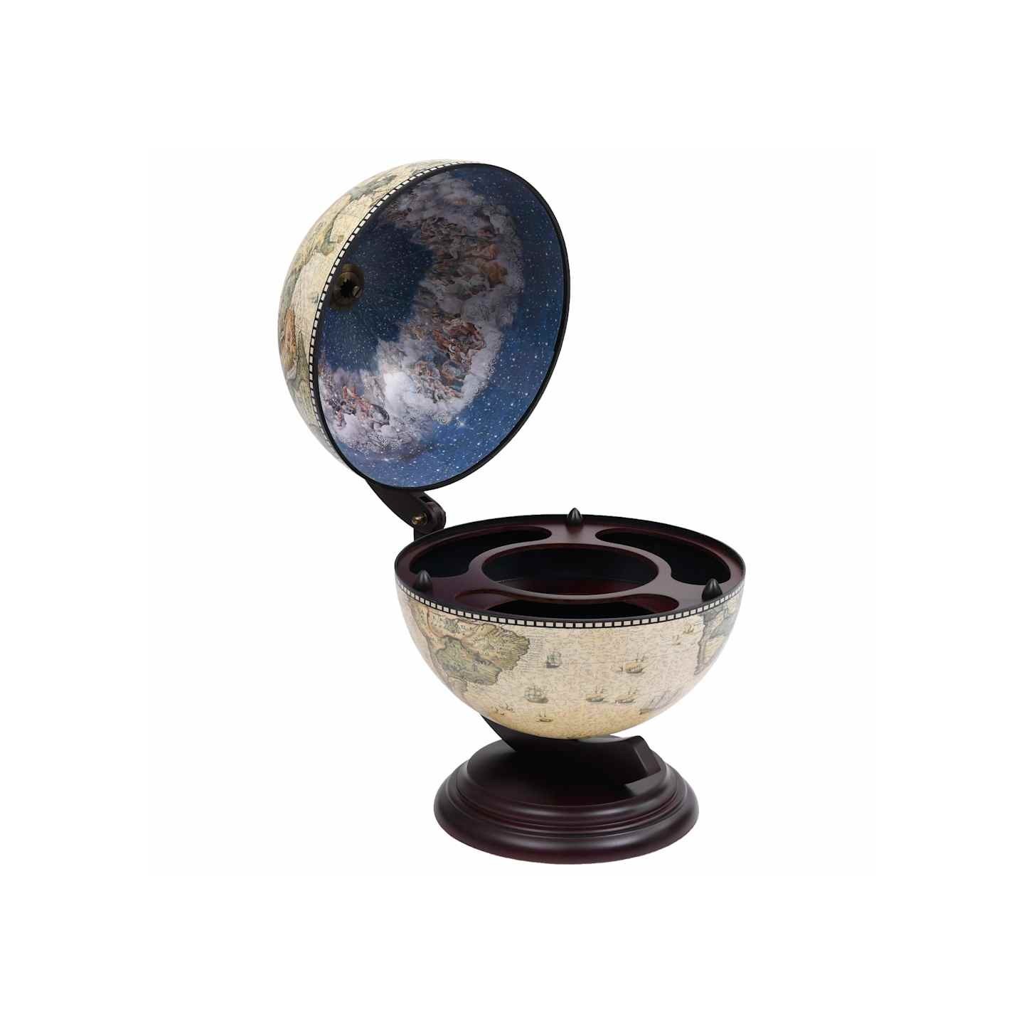 Support de vin globe de dessus de table Bois d'eucalyptus Vert