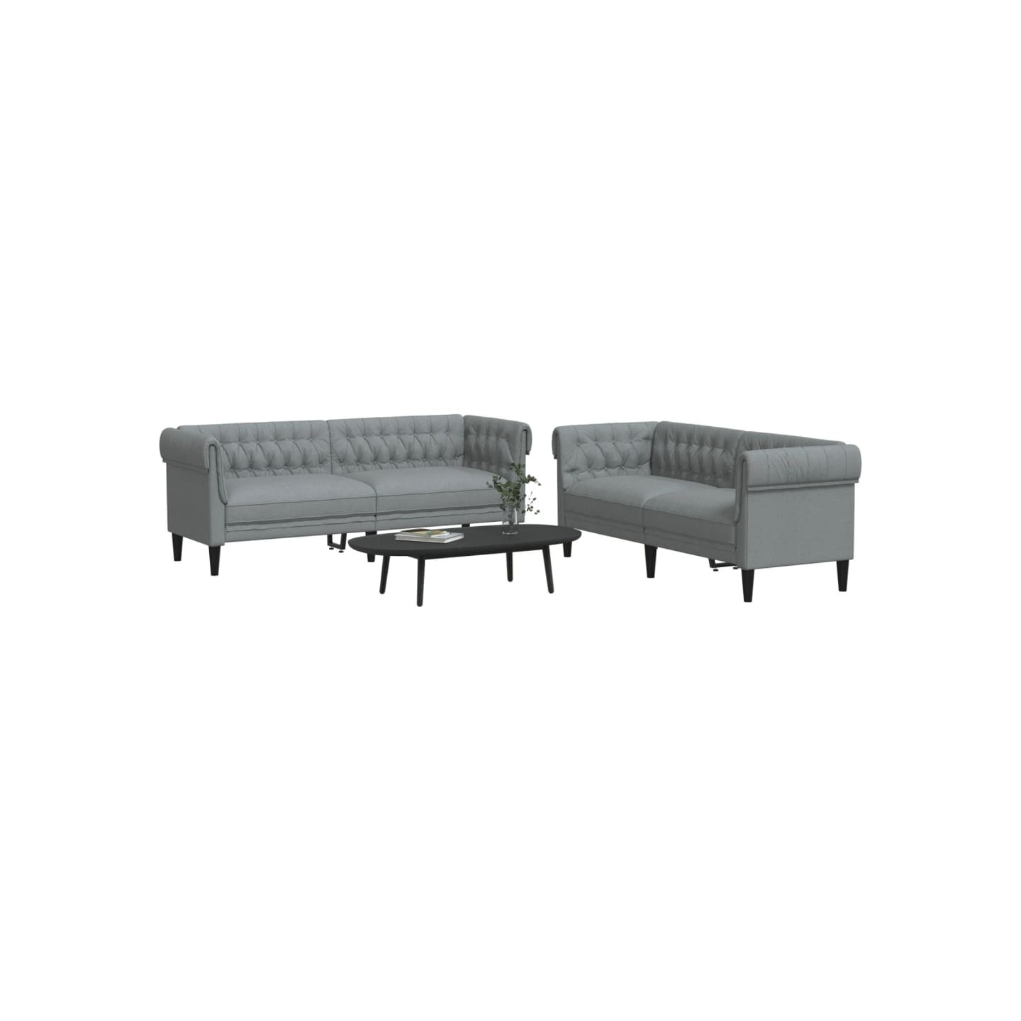 Ensemble de canapés 2 pcs gris clair tissu