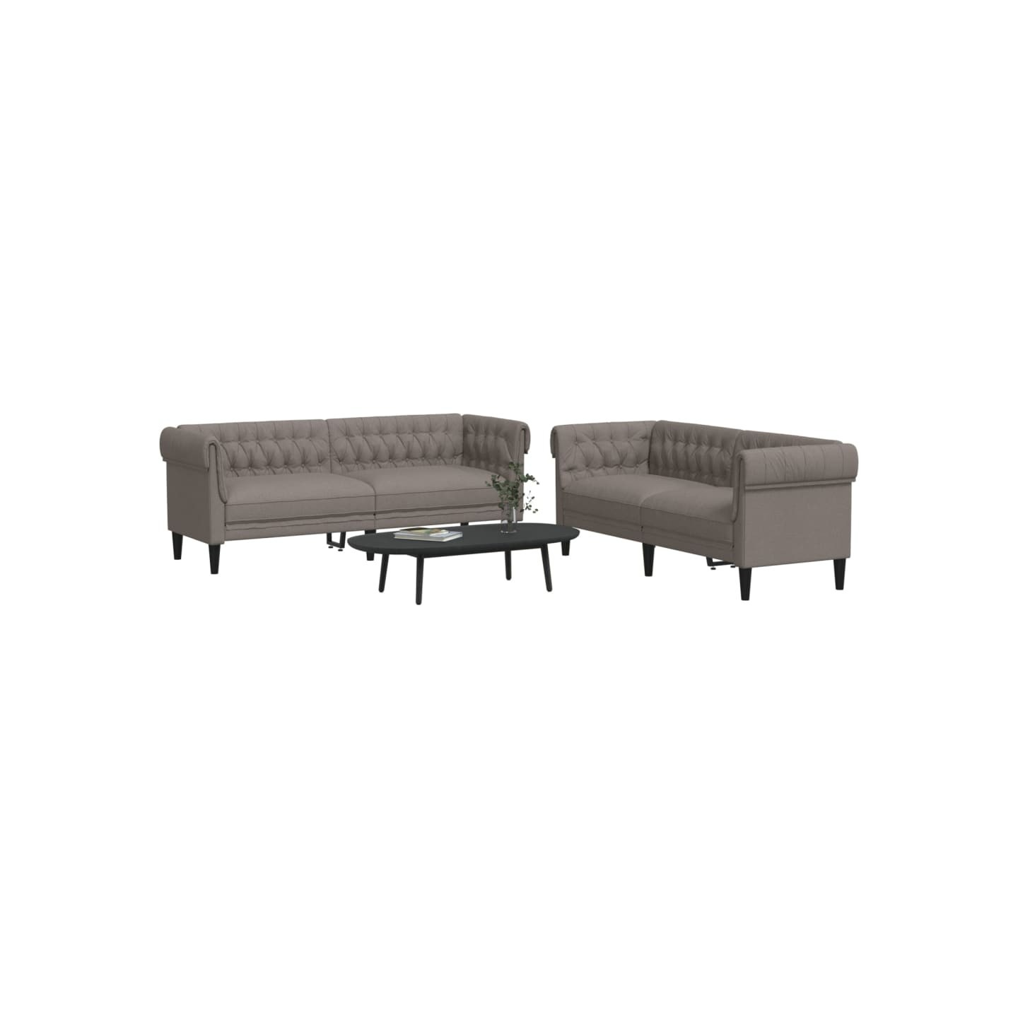 Ensemble de canapés 2 pcs taupe tissu