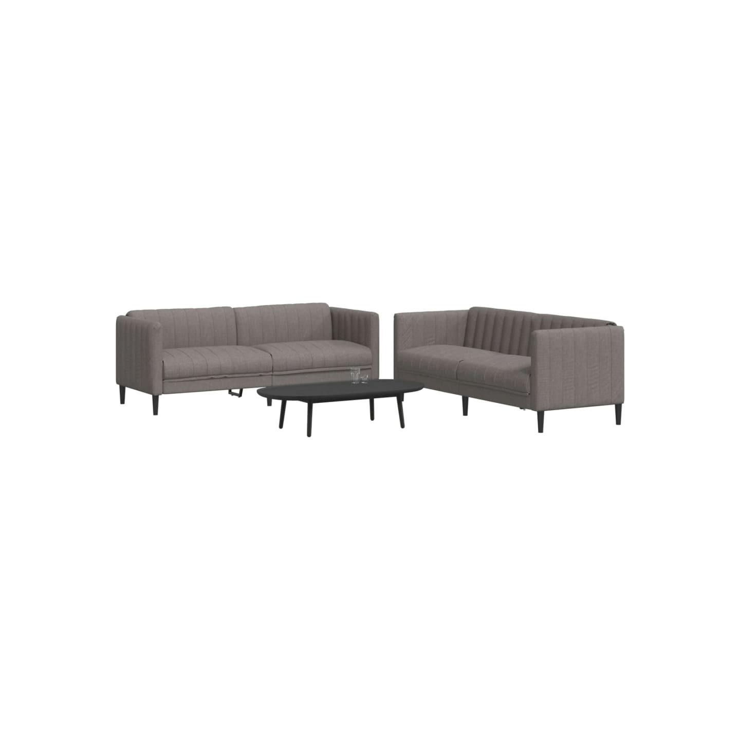 Ensemble de canapés 2 pcs taupe tissu