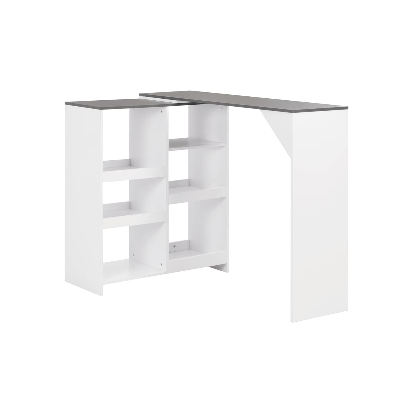 Table de bar avec tablette amovible Blanc 138x39x110 cm